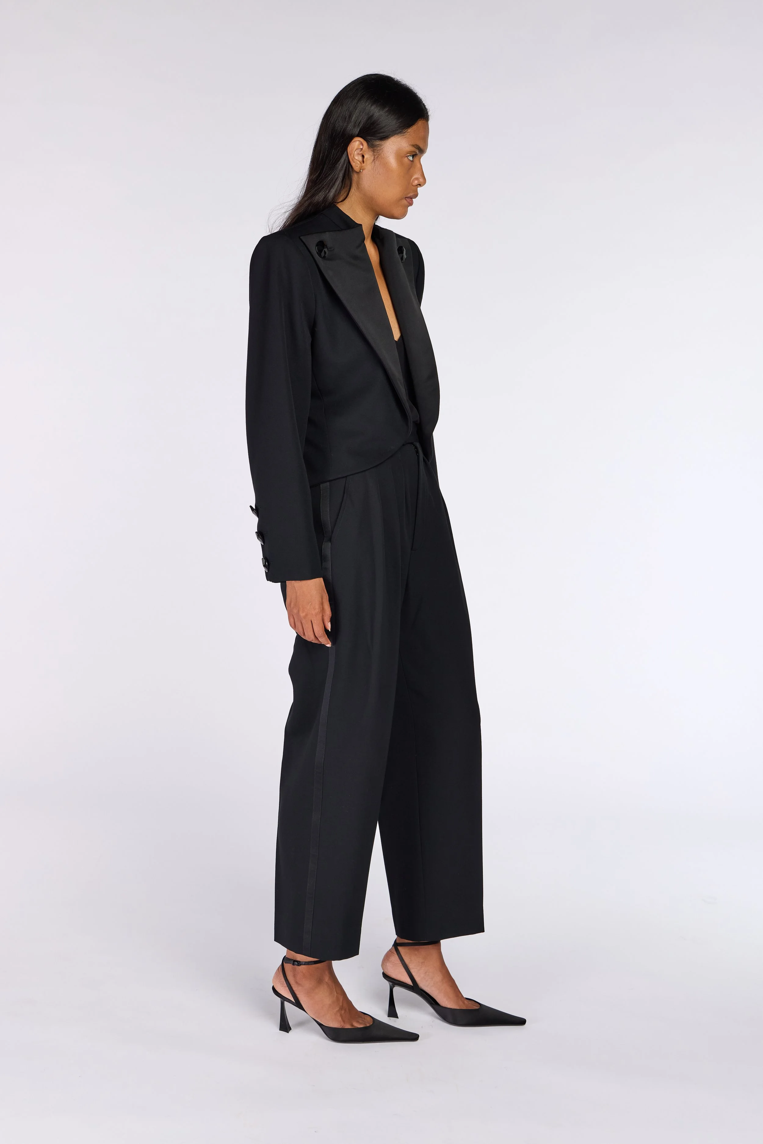 Saint Laurent Rive Gauche S/S 1988 Triangle Lapel Le Smoking Suit – view 3