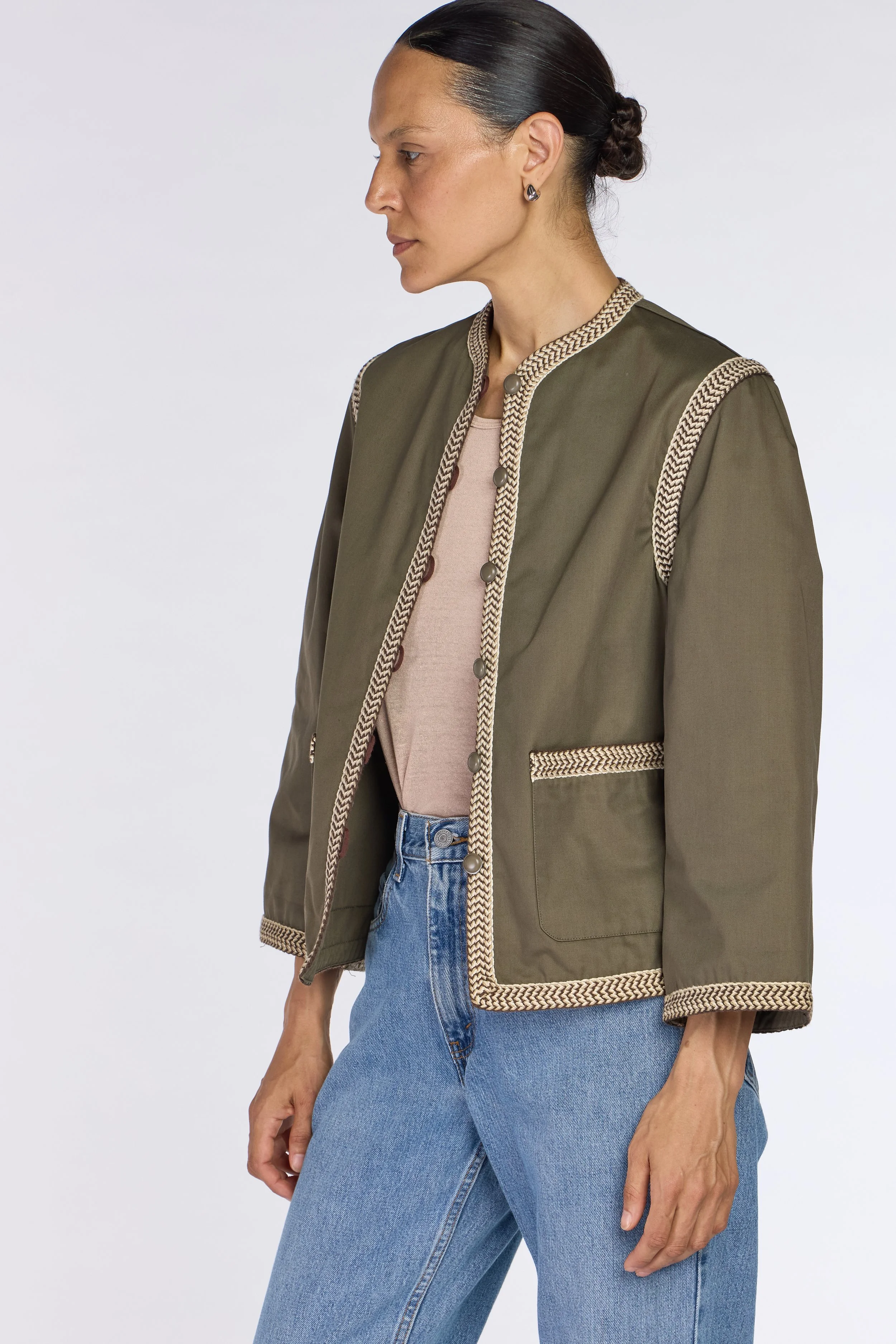 Saint Laurent Rive Gauche S/S 1977 Olive Braided Trim Jacket – view 6