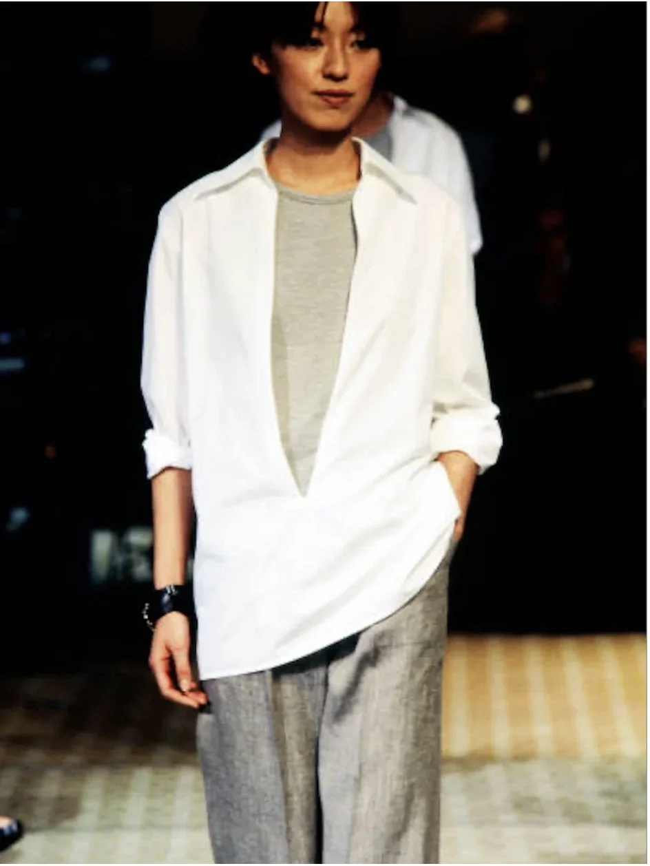 Hermès by Martin Margiela S/S 2000 Striped Vareuse Shirt – runway and archive image – Spring/Summer 2000 (SS00) runway – vintage Hermès, Margiela for Hermès, Hermès by Margiela