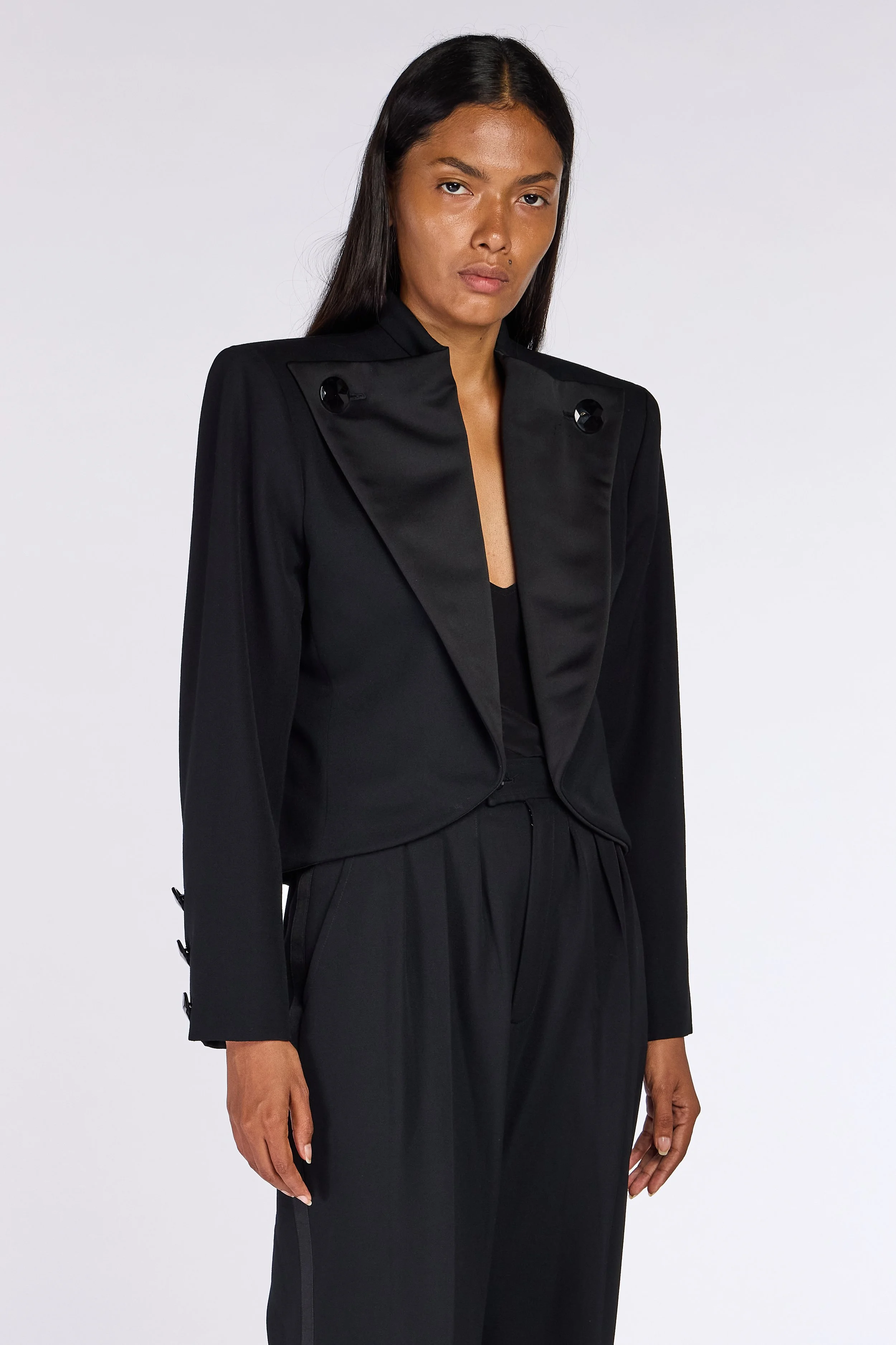 Saint Laurent Rive Gauche S/S 1988 Triangle Lapel Le Smoking Suit – view 5