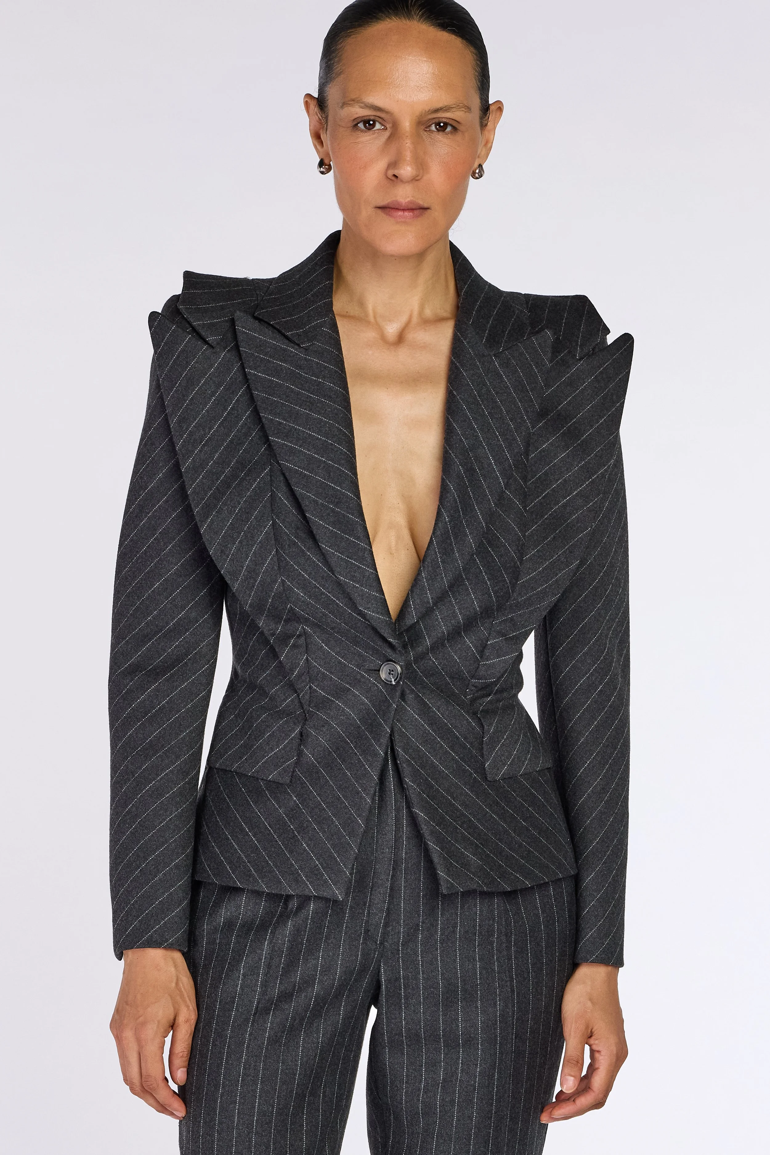 Alexander McQueen A/W 1996 “Dante” Pinstriped Double Lapel Jacket – view 3