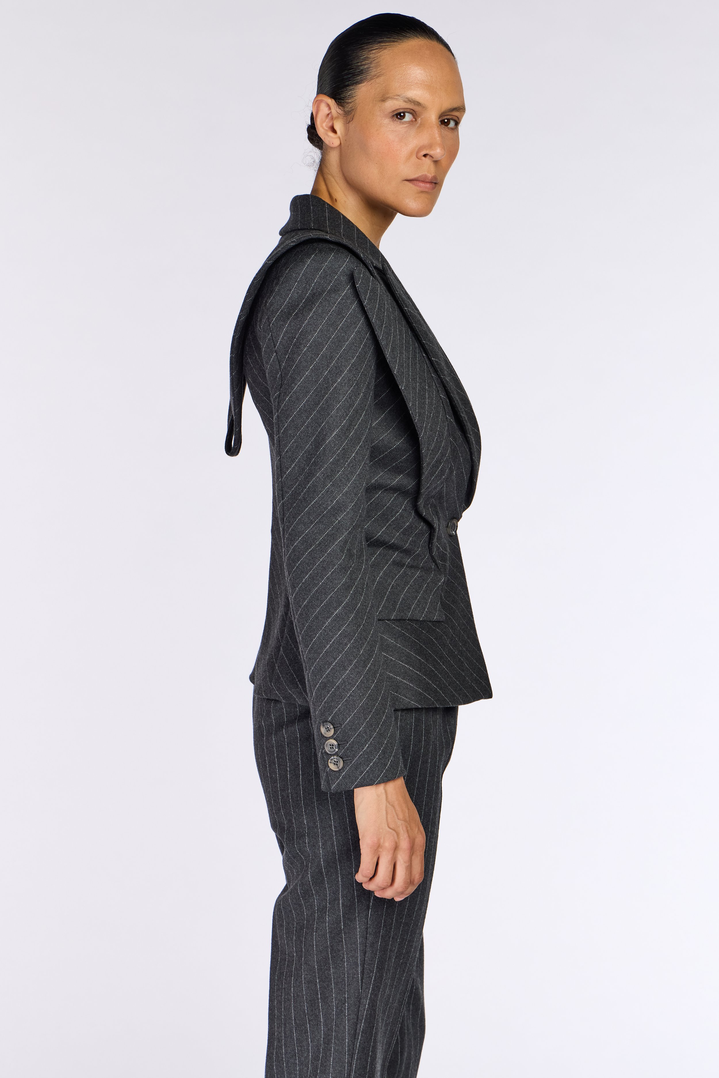 Alexander McQueen A/W 1996 “Dante” Pinstriped Double Lapel Jacket – view 9