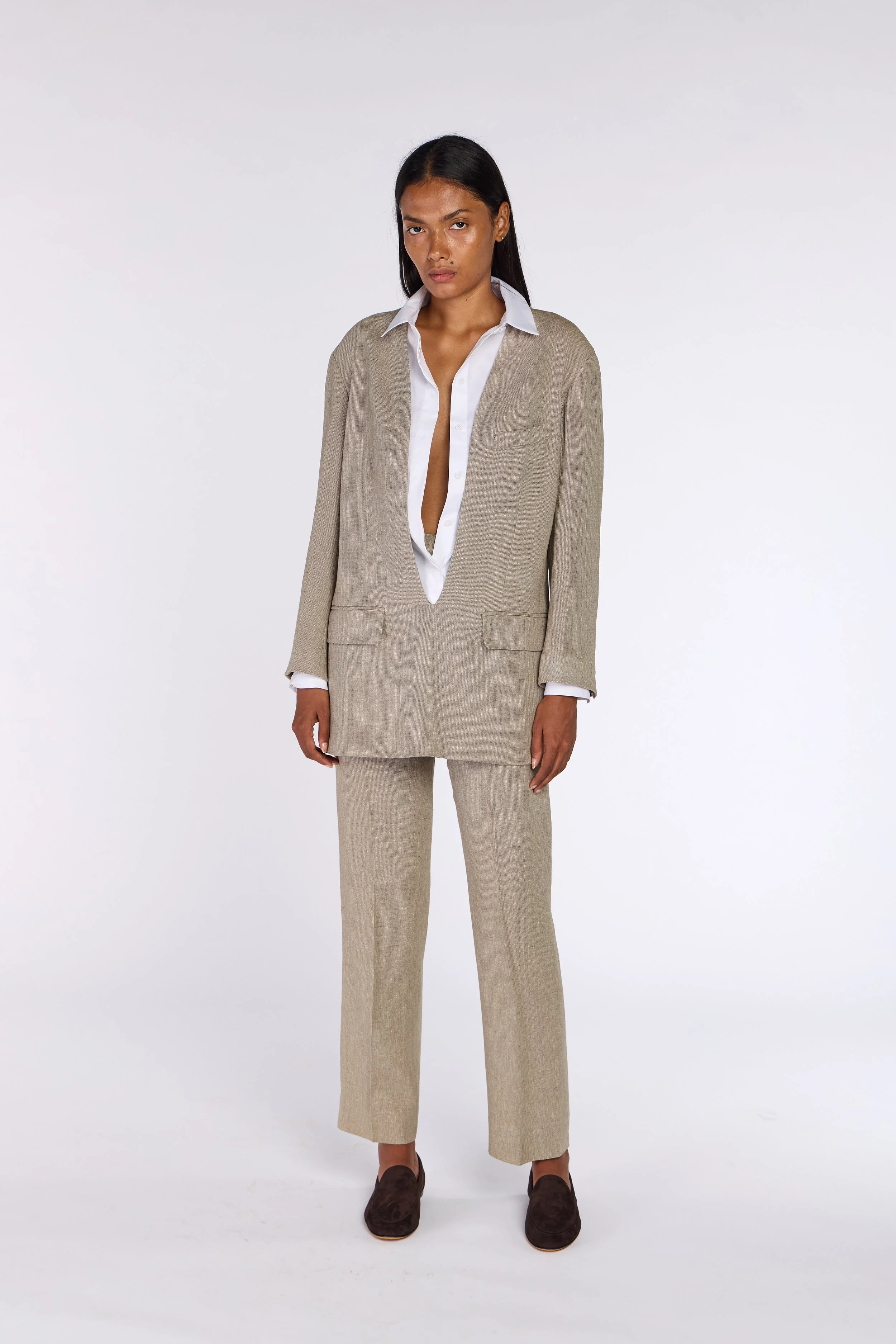Hermès by Martin Margiela S/S 1999 Vareuse Linen Suit – view 4