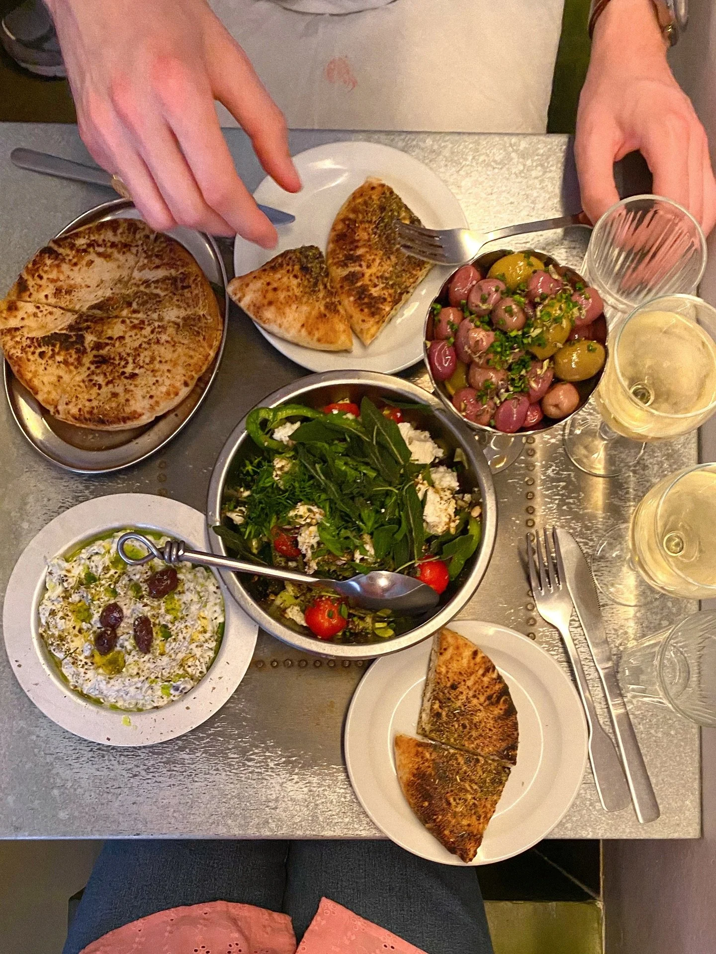 delicious Greek feast @taverna.paris 🍽️
.
.
.
.
.
.
.
.
.
.
.
.
.
#mytinyatlashello #traveldiary #city_features #littlestoriesofmylife #35mm #dinnerdate #filmphotography #kodakfilm #foodphotograph #parisbynight #wineanddine #photojournal #mytinyatla