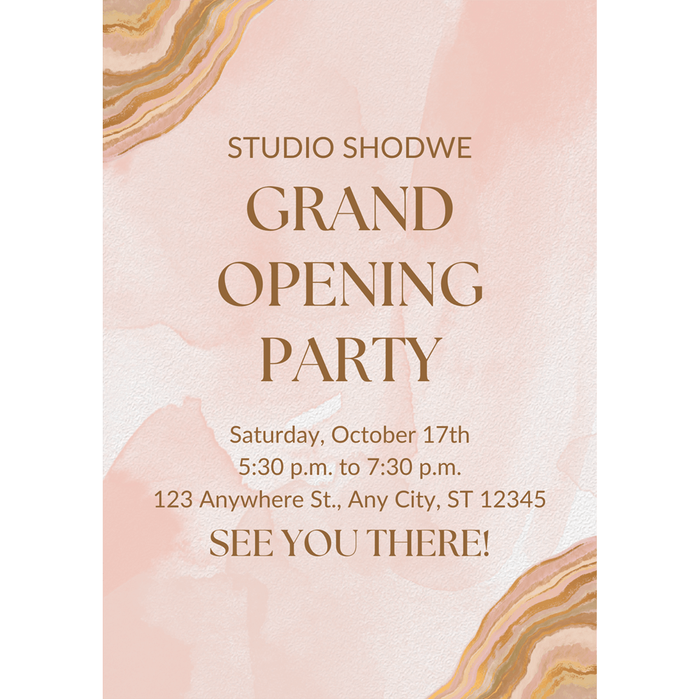 01 Pink Gold Brown Simple Pastel Beautiful Grand Opening Flyer.png