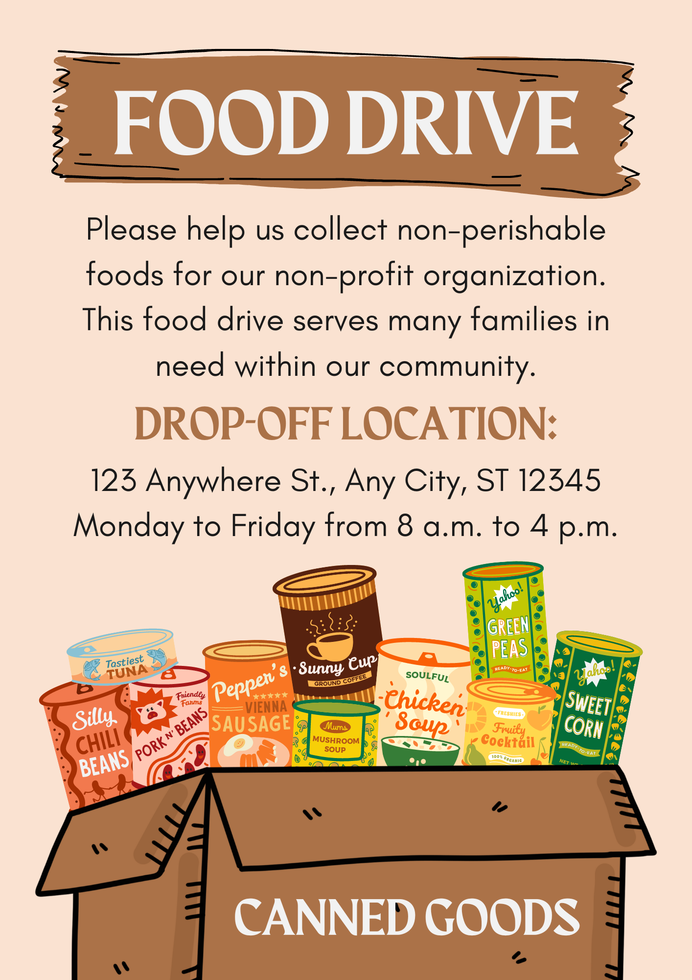 Flyer 9 - Brown Orange Yellow Green Colorful Illustration Creative Food Drive Flyer.png