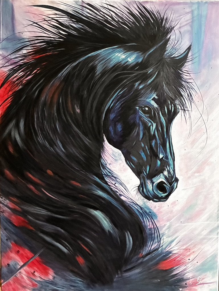 Apokalyptisches Pferd
Ölgemälde 80x60cm auf Leinwand