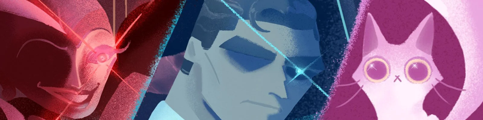 JILTED Banner showcasing Azim, Artavia, and a mysterious little cat!