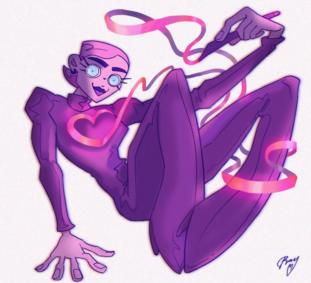 Ray Heartway holding her trusty digital drawing pen!