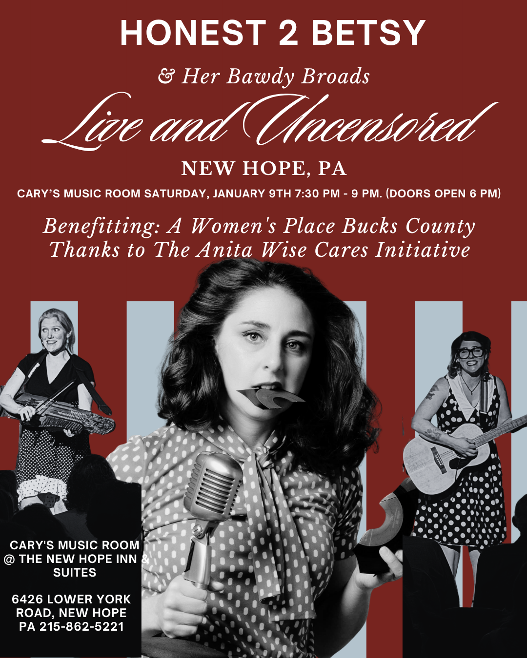 Cary's Music Room New Hope PA Honest 2 Betsy: Live and Uncensored