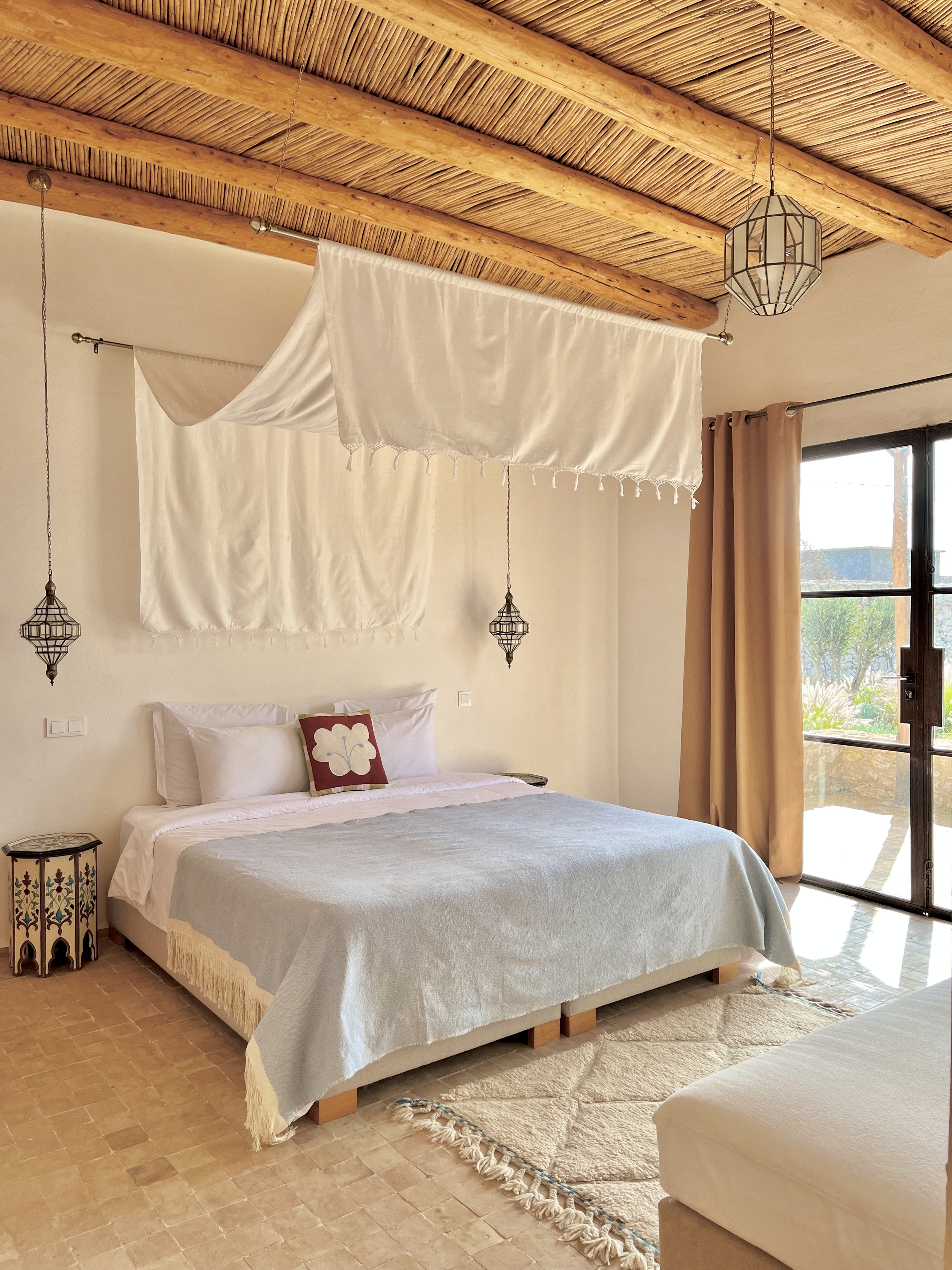 Villa Barakah Essaouira - Maison location - Piscine chauffée - Personnel - Grande chambre avec lit king size