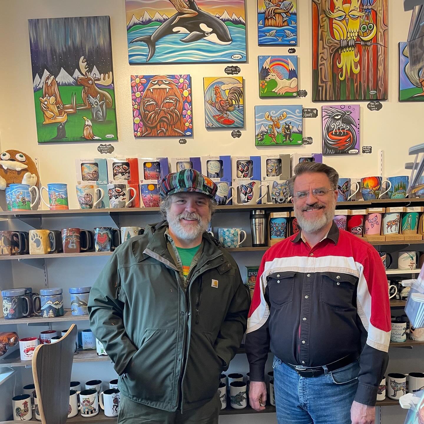 🎨✨ Surprise Visit Alert! 🎨✨

Guess who dropped by Raven's Cup today? None other than Henry (Ryan Henry Ward), Western Washington's favorite muralist! 🌟 What a delightful surprise! 😍✨ We're buzzing with excitement and hoping to host a spectacular 