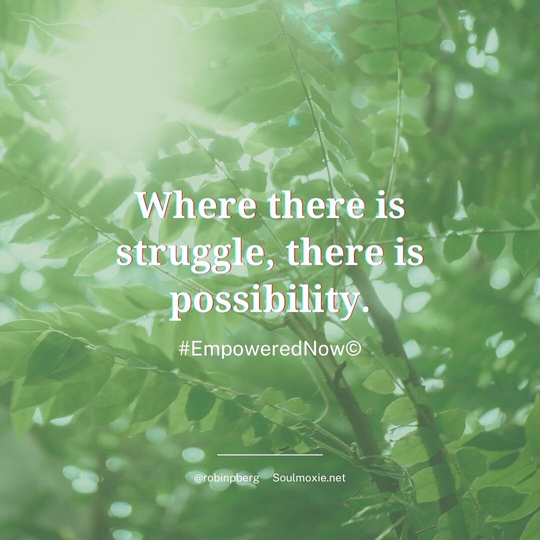 Most of the time we are each facing some type of challenge or &quot;struggle&quot; in one area of life or another. It is a natural part of life, and the evolution of Self. It's what we do with struggle that matters most.

We can either get stuck in o