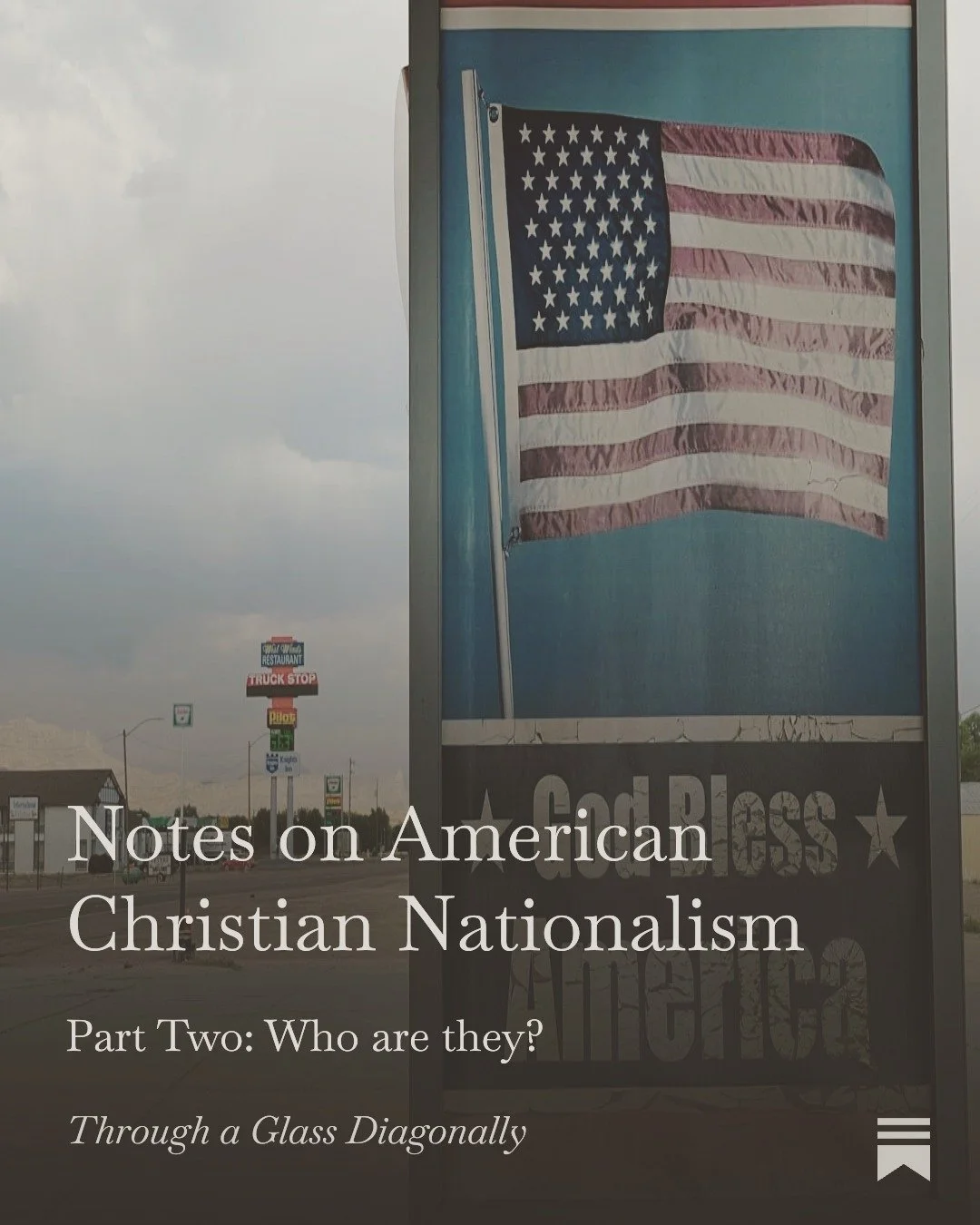 Part 2 is live, and I welcome your thoughts. Unless you're a ranter, screeder, or a troll. I hope you find love, but I can't be that for you. 

https://open.substack.com/pub/throughaglassdiagonally/p/notes-on-american-christian-nationalism-f78?r=oec6
