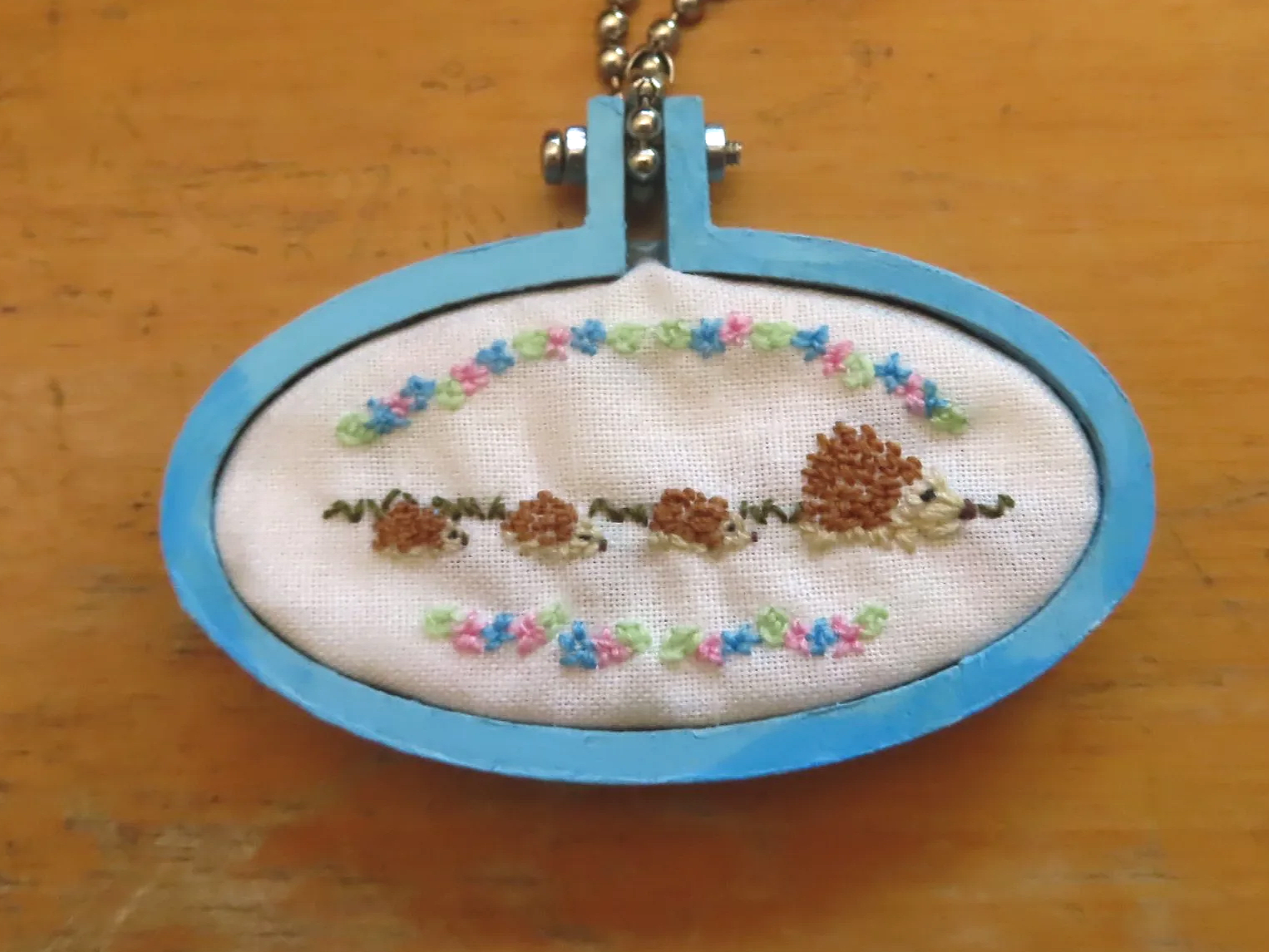 Mini Embroidery Frame: A Family of Hedgehogs