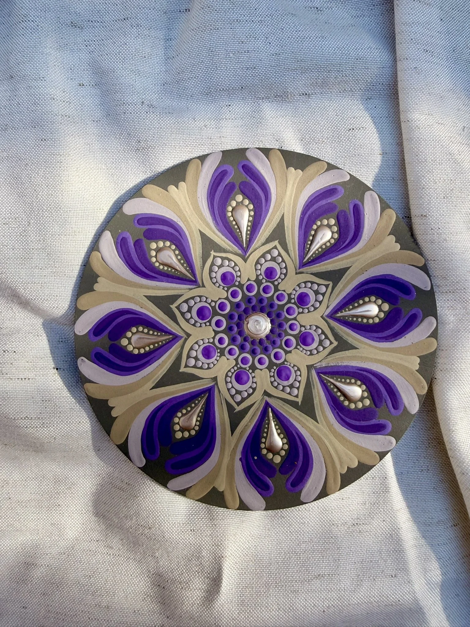Sandy Lavender Mini - 6" Mandala Painting Decor