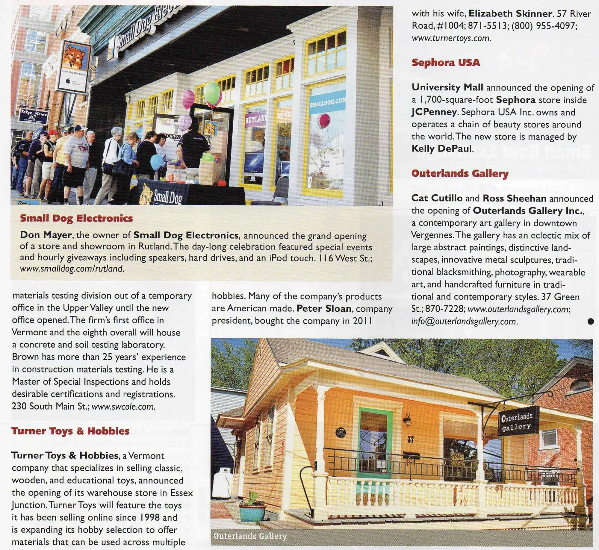Business People Vermont Magazine, “New Business,” Williston, VT, June 2013