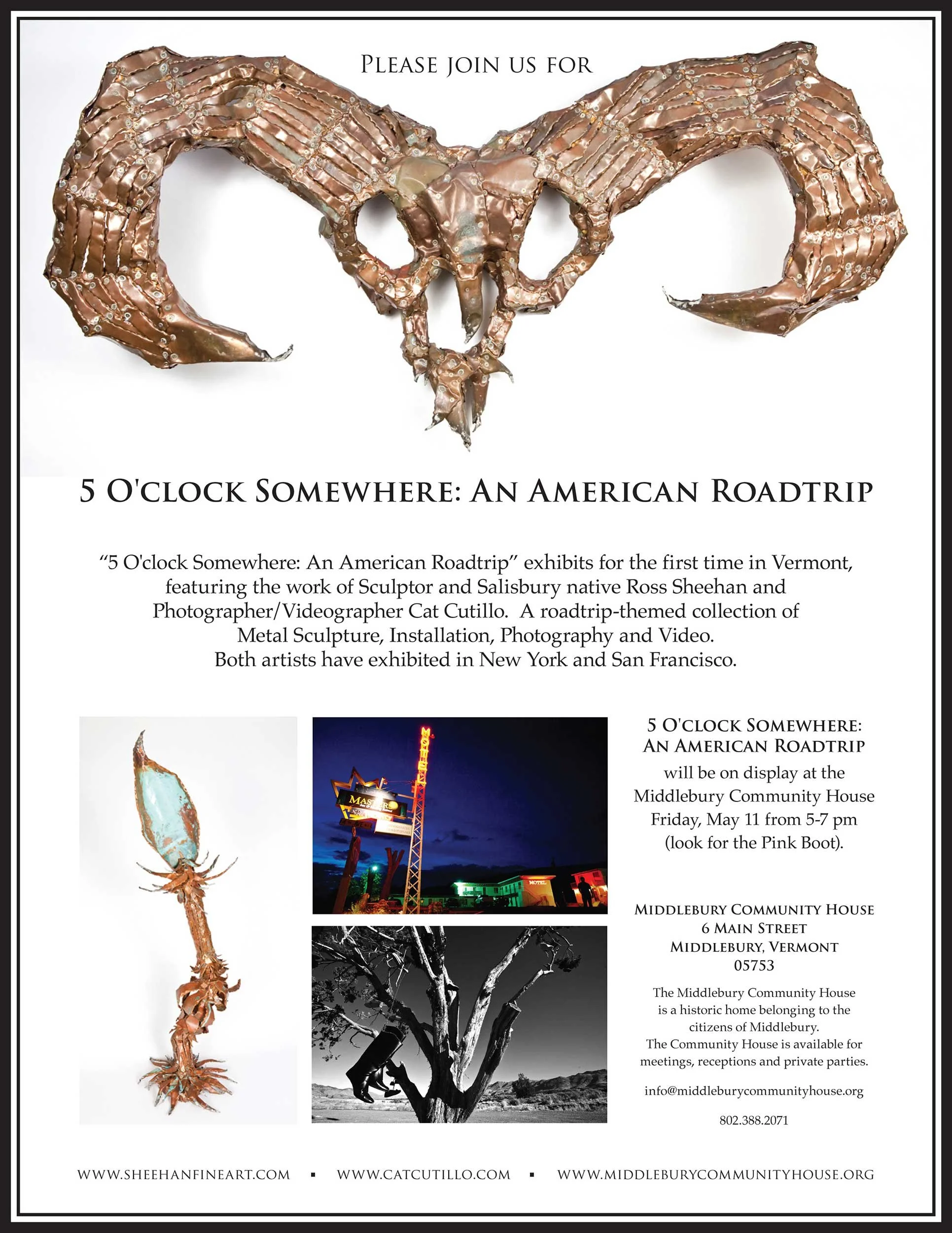 Middlebury Community House Exhibit, “5 O’clock Somewhere,” Middlebury, VT, 2012