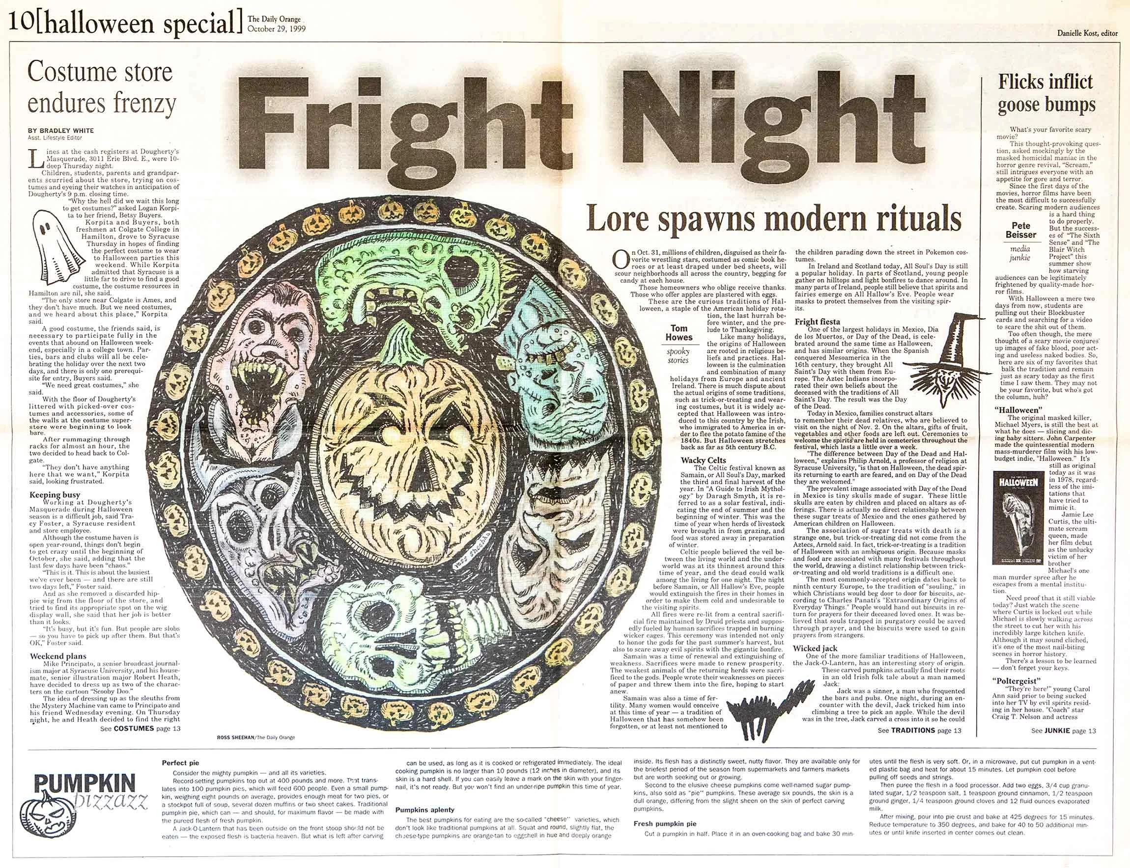 The Daily Orange, Freelance Illustrator for weekly newspaper, Syracuse, NY, 1999-2000