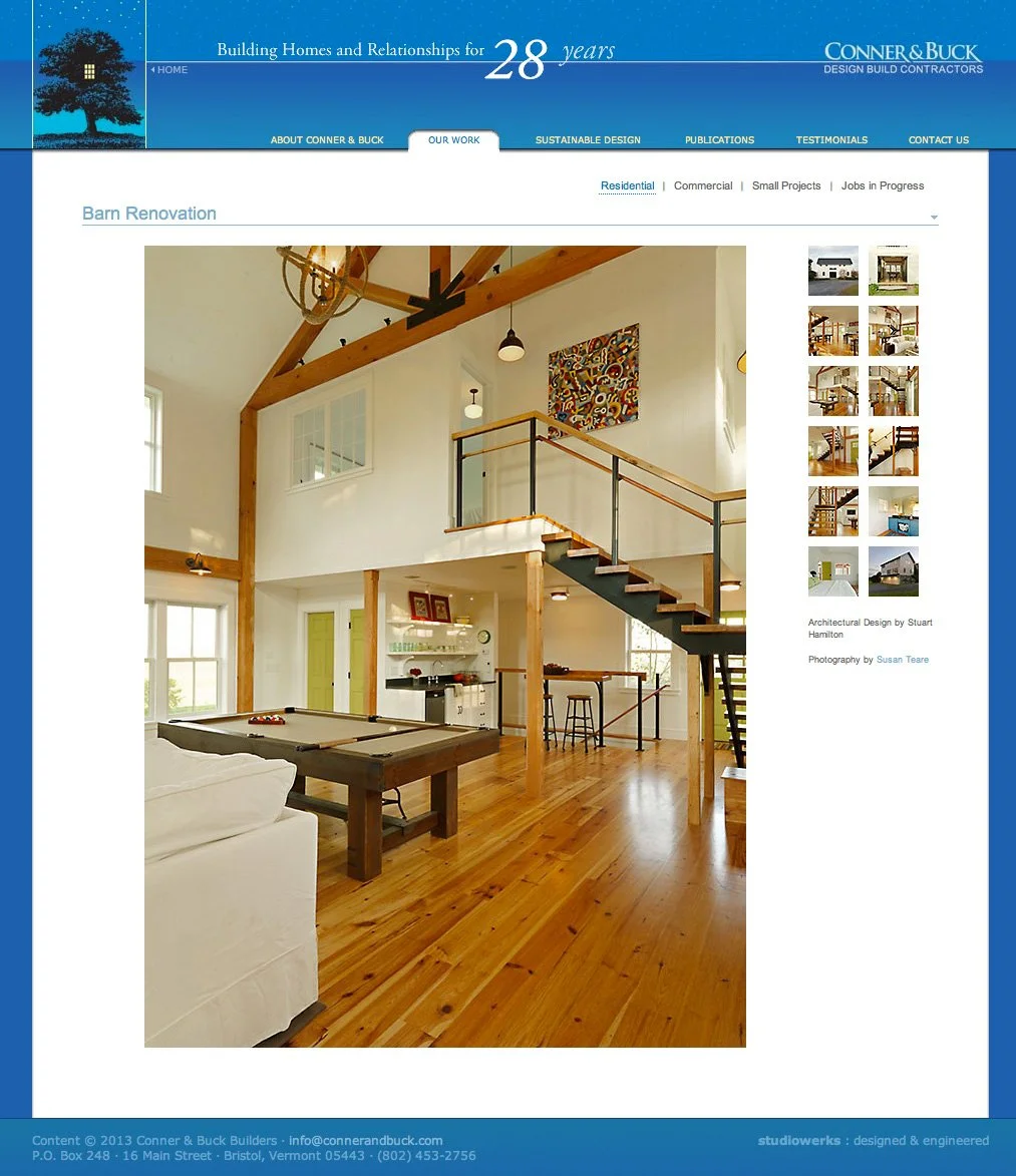 Stairwell artwork on the website of connerandbuck.com, “Barn Renovation,” Bristol, VT, 2015