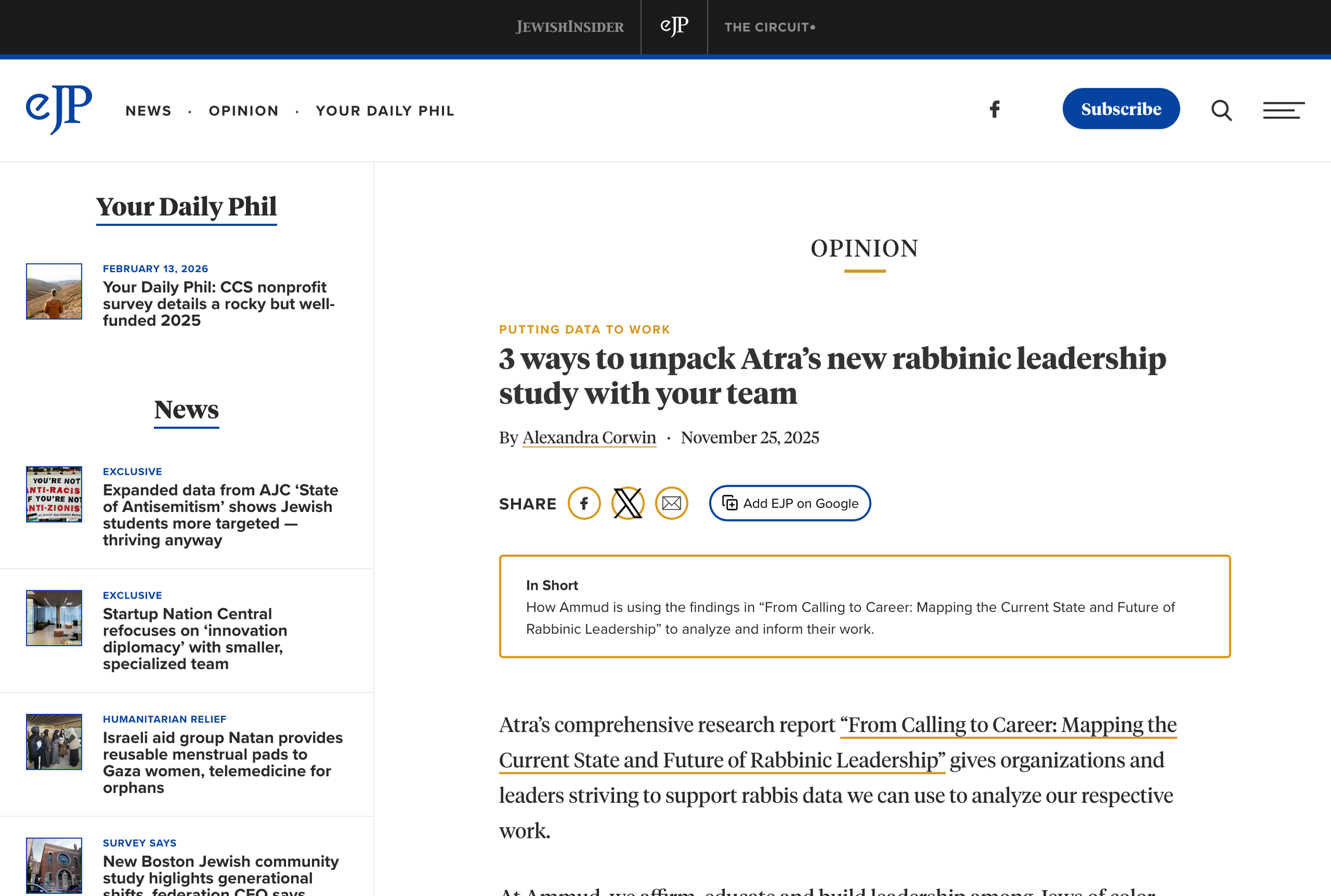 eJewish Philanthropy: 3 ways to unpack Atra’s new rabbinic leadership