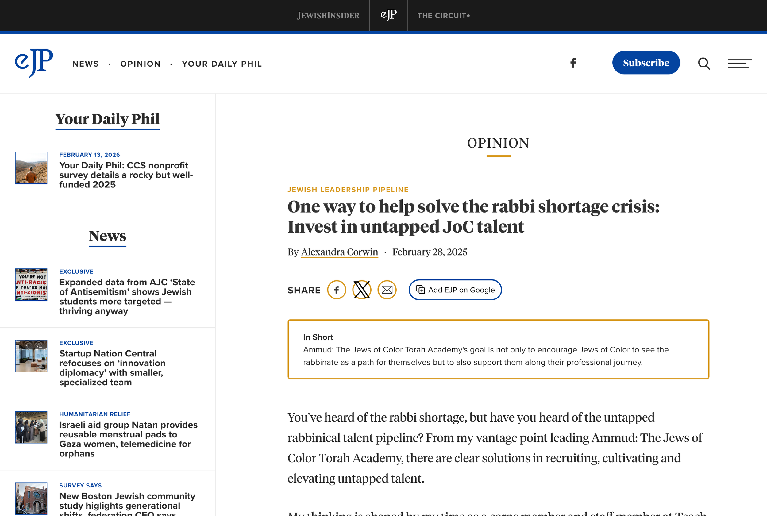 eJewish Philanthropy: One way to help solve the rabbi shortage crisis