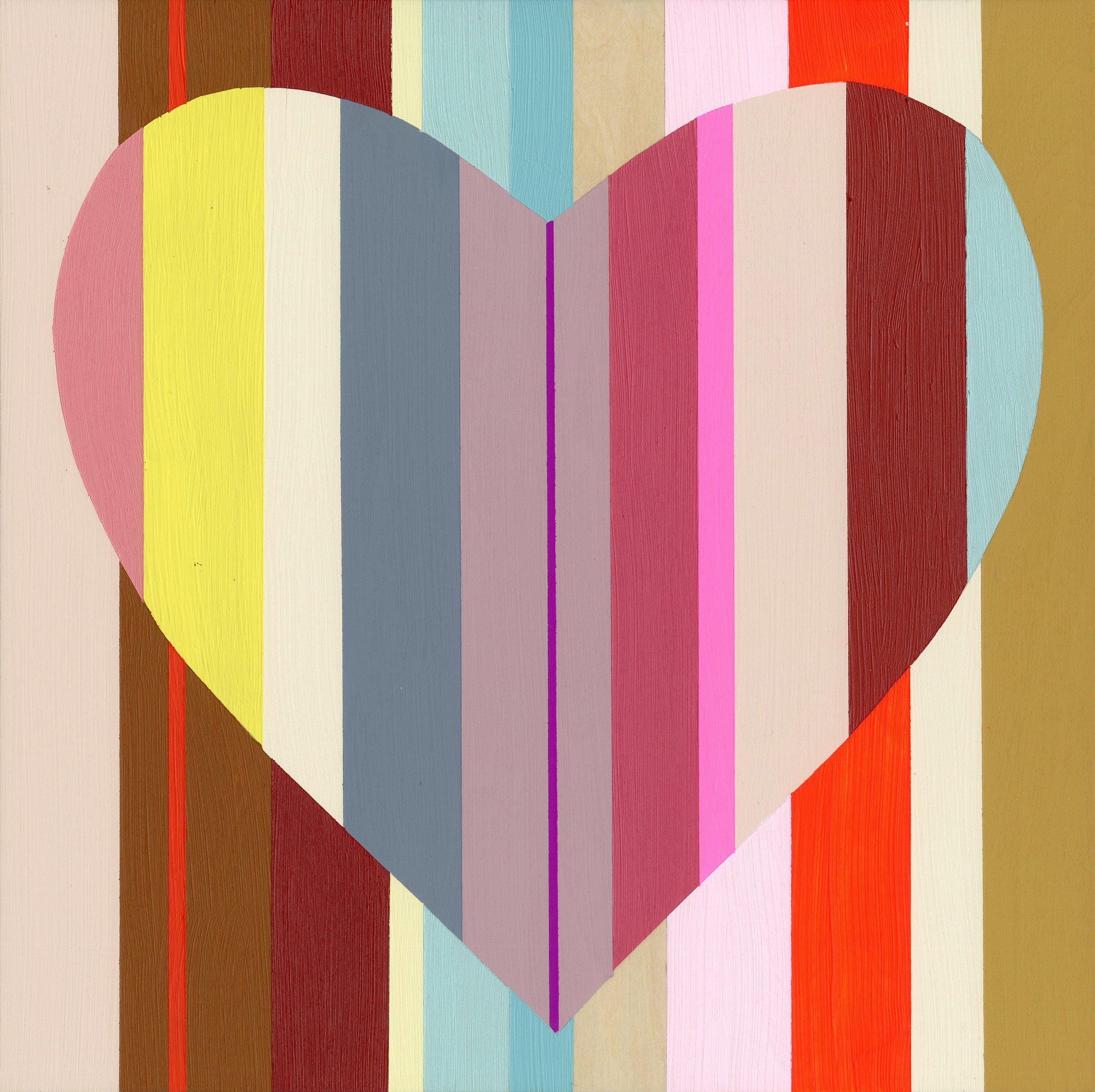 Heart 2025 III, Acrylic on Wood, Float Mounted in Bleach Maple Frame, Finished size 13" x 13" (SOLD)