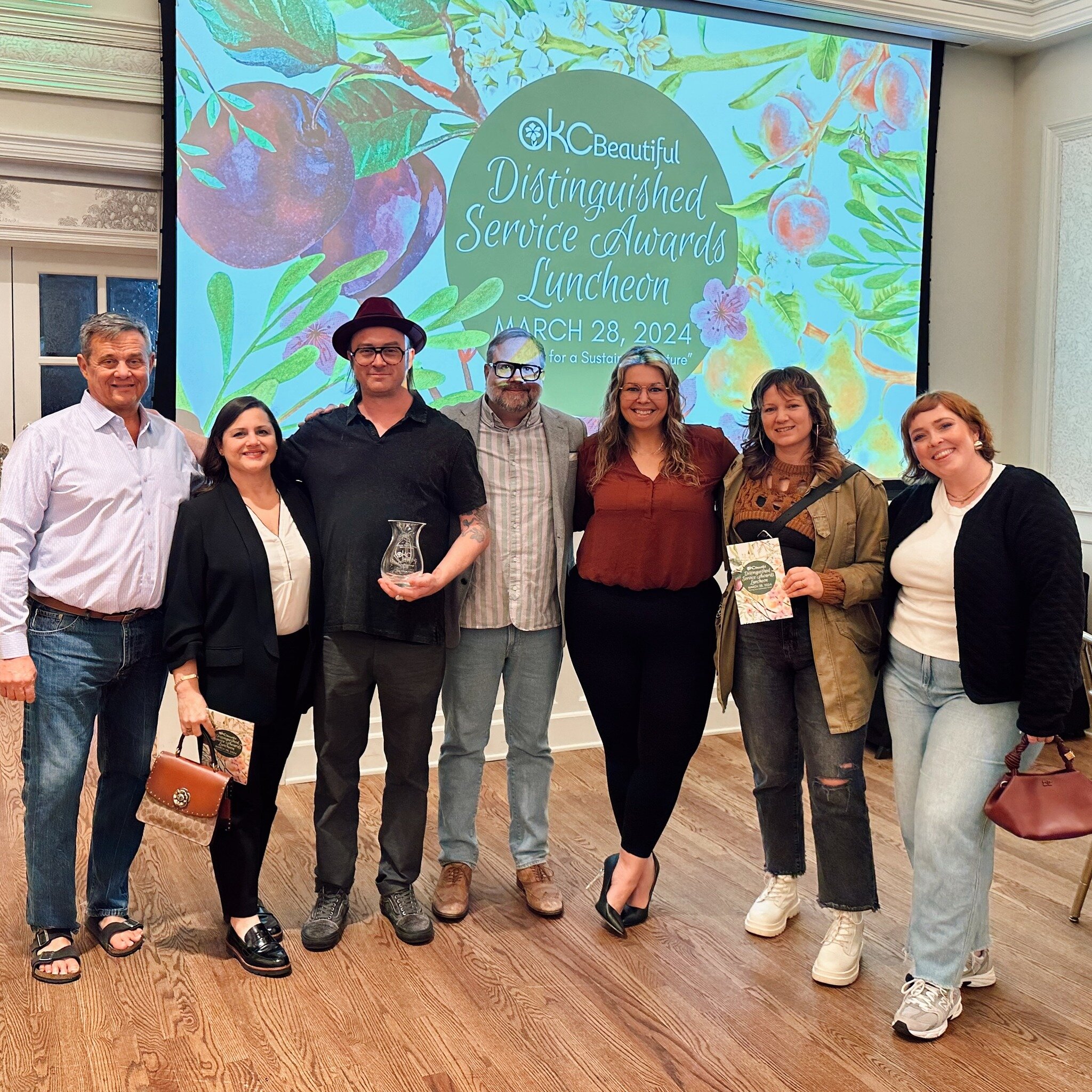 Today we joined @okcbeautiful for their 39th Annual Distinguished Service Awards Luncheon to accept the &ldquo;Community Spirit Award&rdquo; &mdash; we couldn&rsquo;t be more honored to keep the spirit of the community alive through public art and we