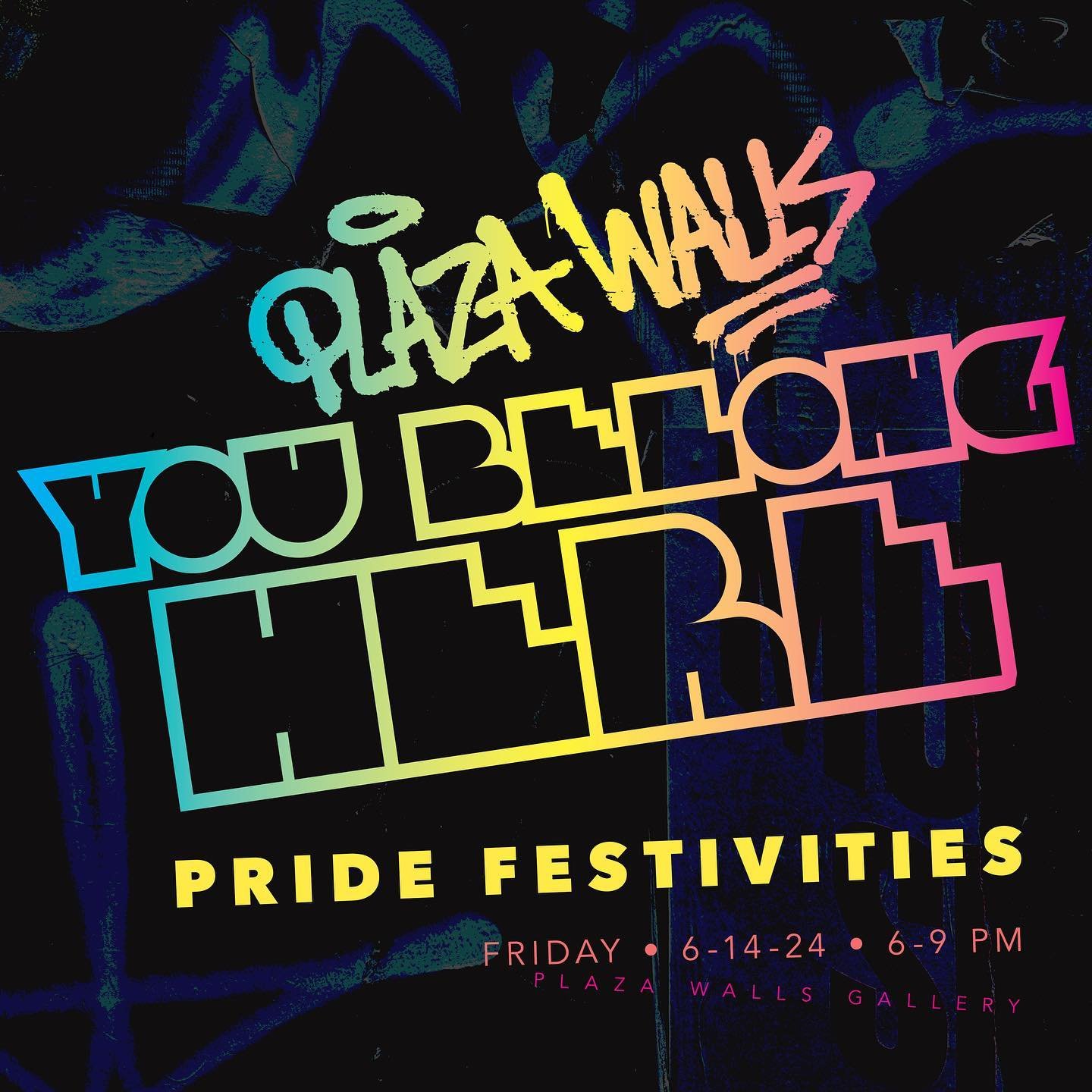 ✨🎉🌈HAPPY PRIDE🌈🎉✨
We welcome you all to join us this Friday for PR!DE ON THE PLAZA because YOU BELONG HERE!!! 💐
We will have a group show featuring local 2SLGTBQIA+ artists in the gallery and a compelling Community Leader Panel Discussion in the