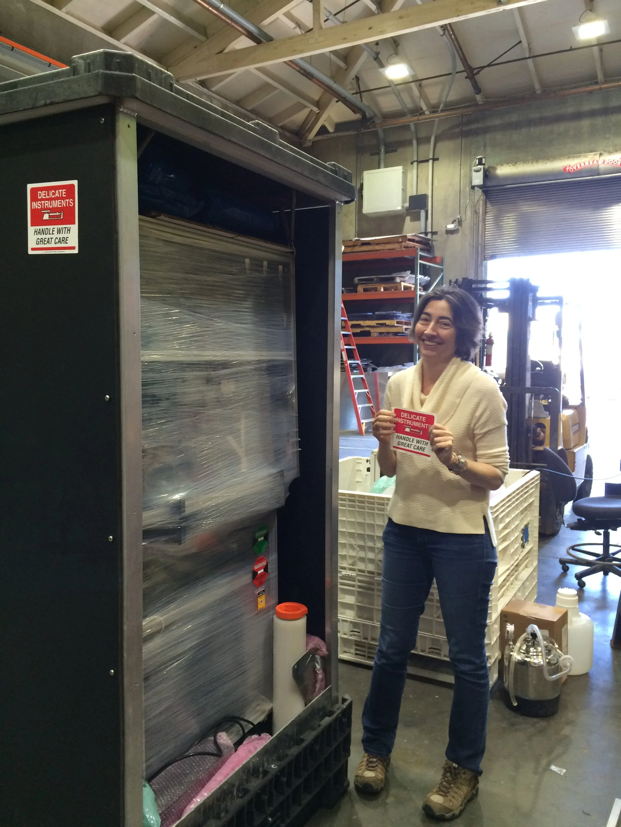 Instrument Loaded and almost ready for pickup, truck, plane and forklift to Curacao!