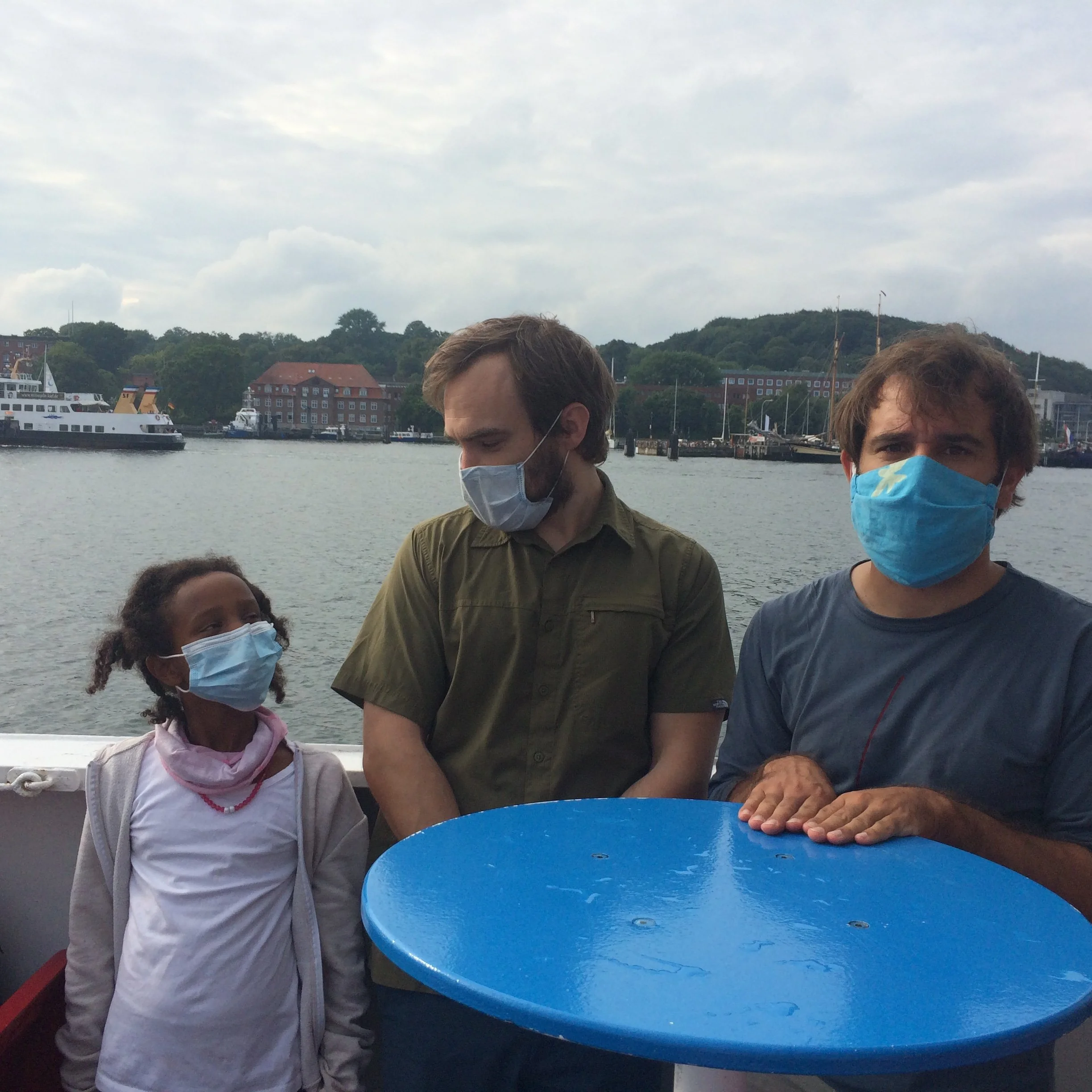 Taking the ferry across the fjord to Alex's house