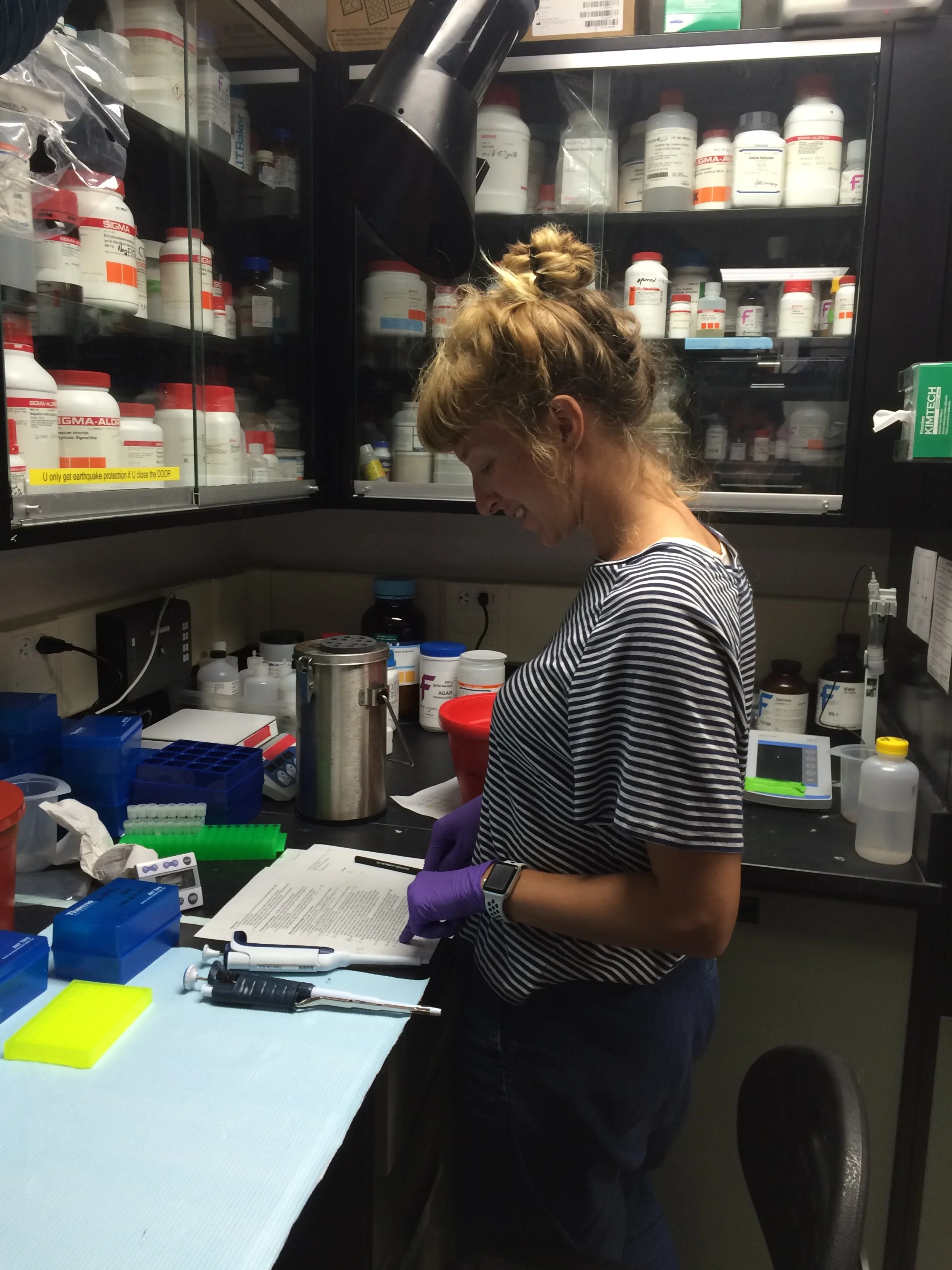 Kristin at the bench