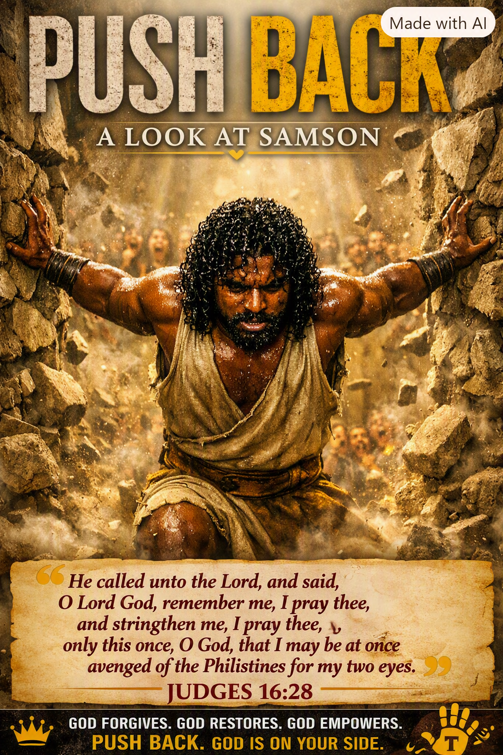          Push Back                             (A Look at Samson)