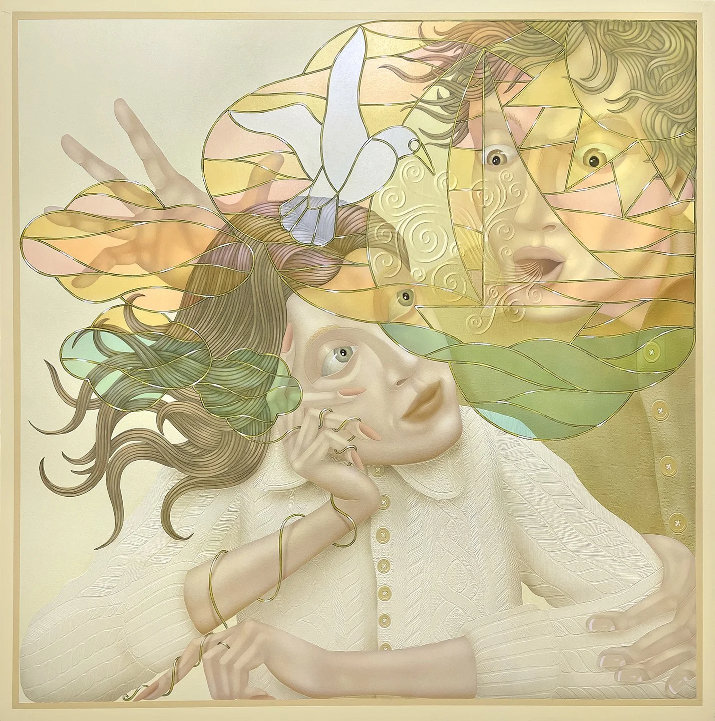 Head in the Clouds, Wind in My Sails, 2025, Acrylic on canvas, 60" x 60"