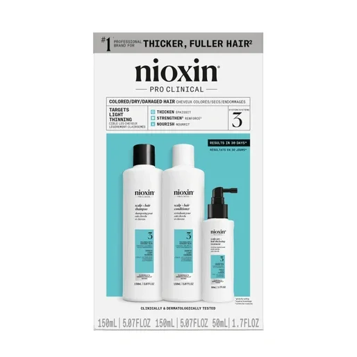 Nioxin Scalp + Hair Thickening System Kits - Hair Thickening System for Natural Hair with Thinning, Full Size (Packaging May Vary)