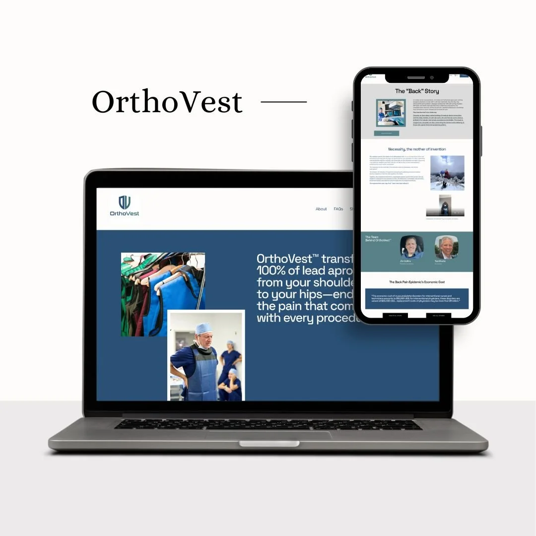 Mockup of Laptop and phone of OrthoVest website