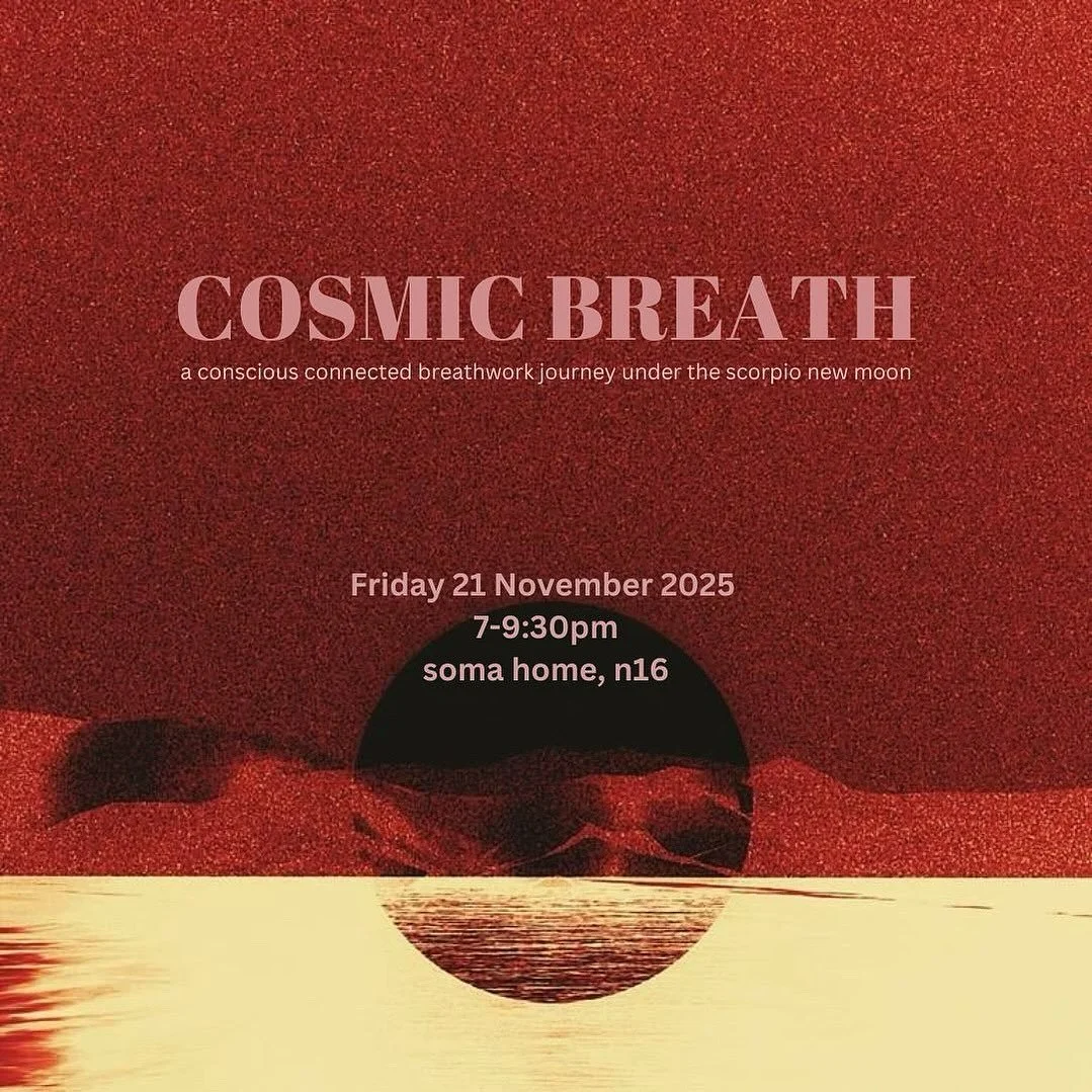 On 21 November we join forces again to bring you another round COSMIC BREATH. 

This will be our one and only event together this year 🌹

A one of a kind fusion between evolutionary astrology, breathwork and sound, where we join together under the n