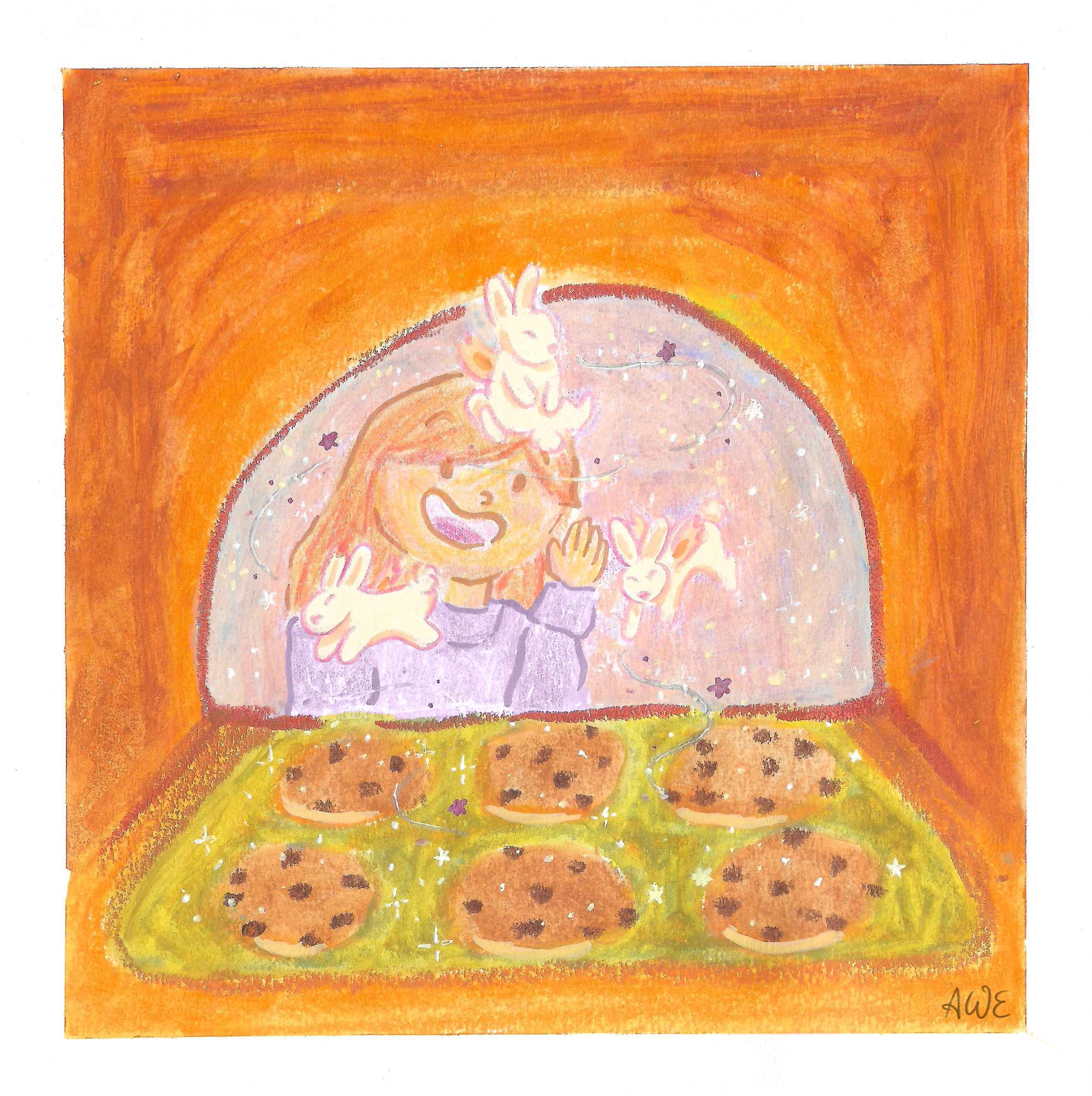 Personal Work: Baking Bunnies | Water Soluble Crayons and Acrylic Markers