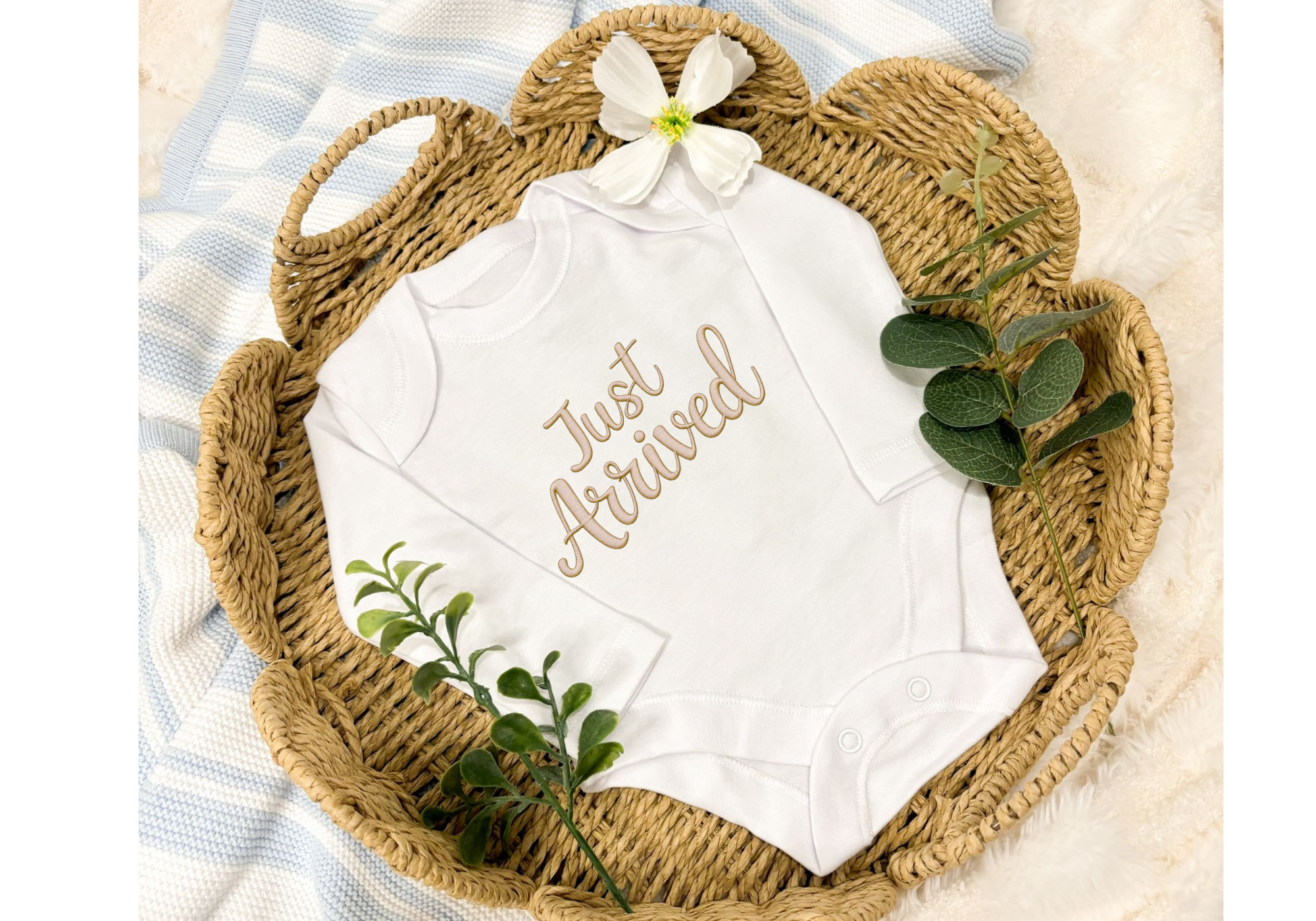 Personalised Baby Vest, Just Arrived Stitched Print Design come is a range of colours