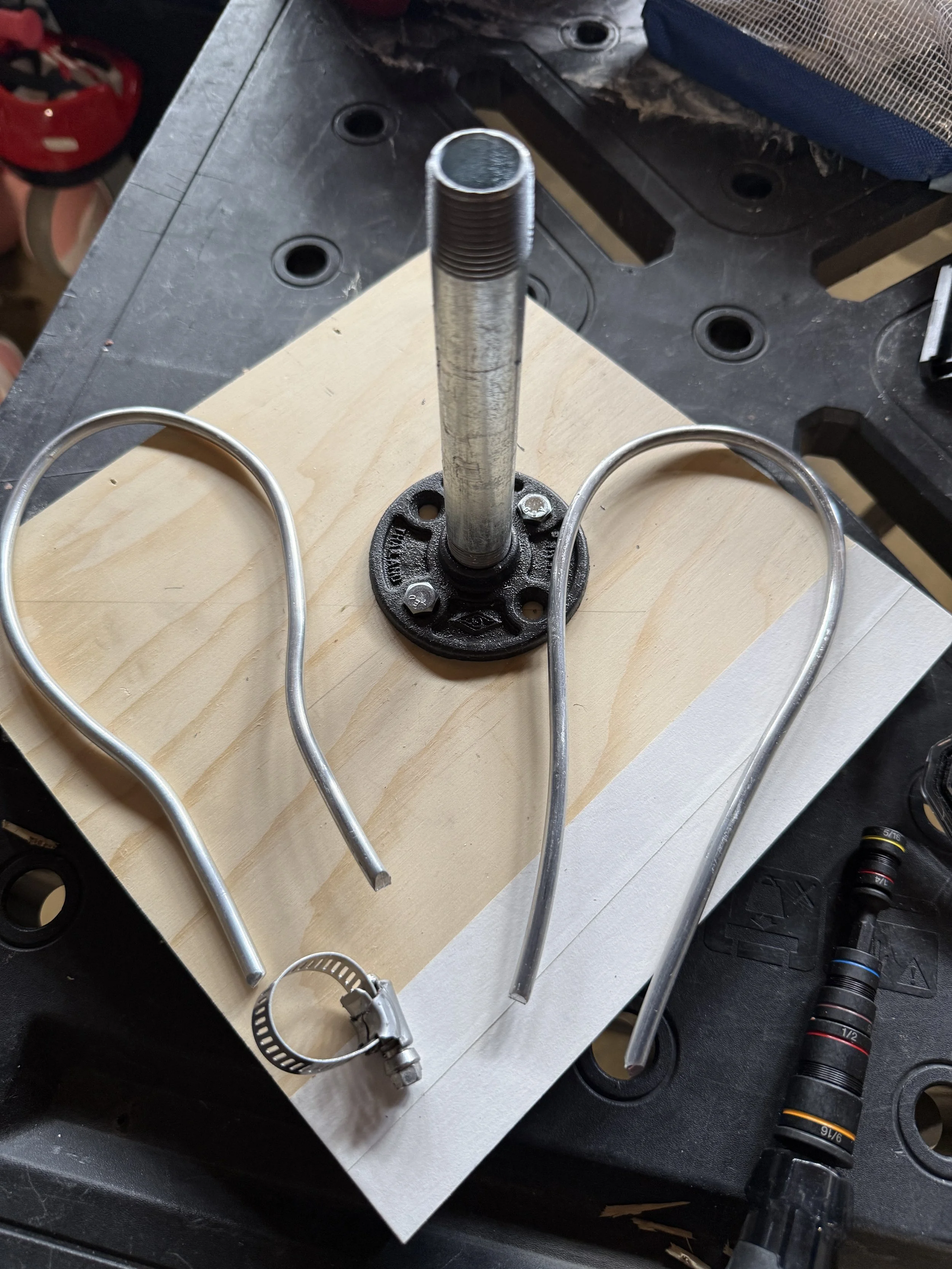 Image of armature materials need for a portrait sculpture.