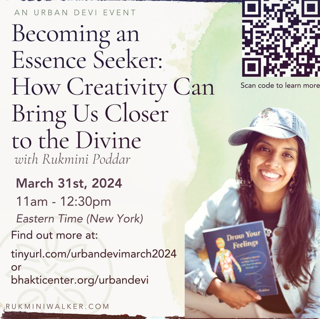 I invite all Urban Devis&rsquo; out there to our monthly Sanga. This Sunday join Rukmini Podder on bring our creative side to our spiritual growth. 
Description- By nature we are all inherently creative, conscious beings. Our creativity offers us a b