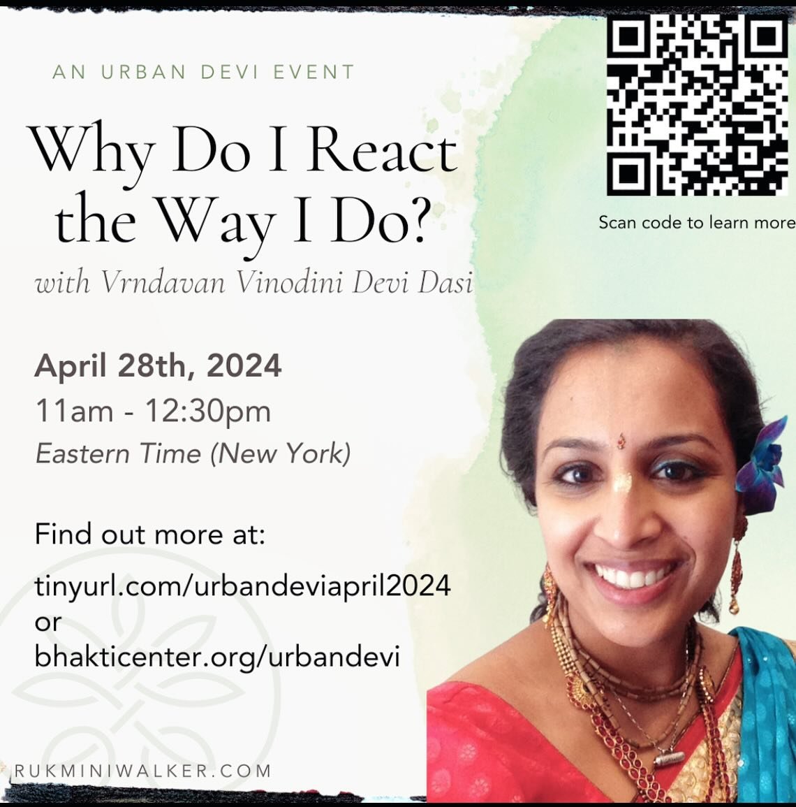 We invite all urban devi out there to our monthly Sanga next Sunday&hellip;
Topic: Often, our reactive patterns (ie. snapping at others, shutting down, getting impatient, feeling overwhelmed, pushing ourselves to do more, etc..) gets the better of us