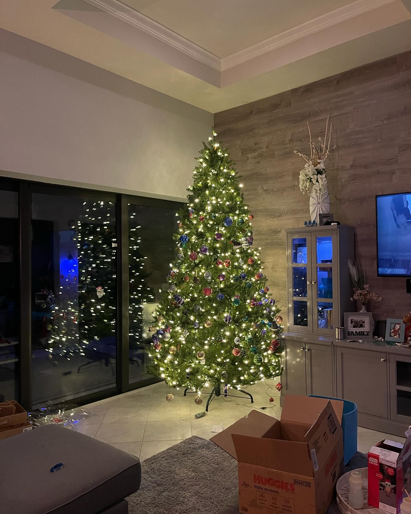 This Christmas tree was illegally setup before the end of the USC UCLA game.  The suspect is on the run.