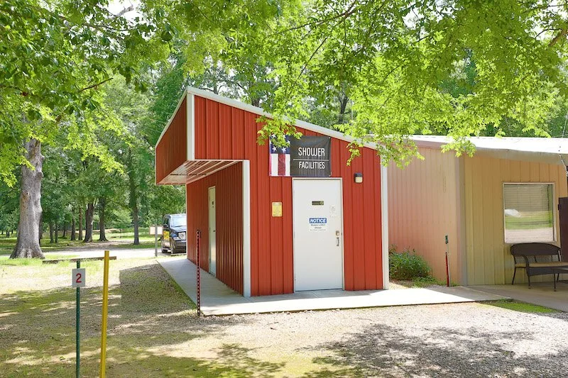 Shower house onsite at Shady Oaks RV Resort