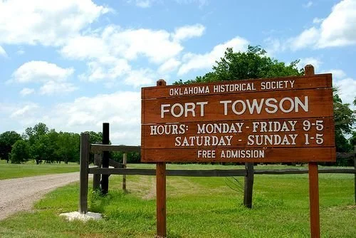 Fort Towson Historical Site Entry Sign