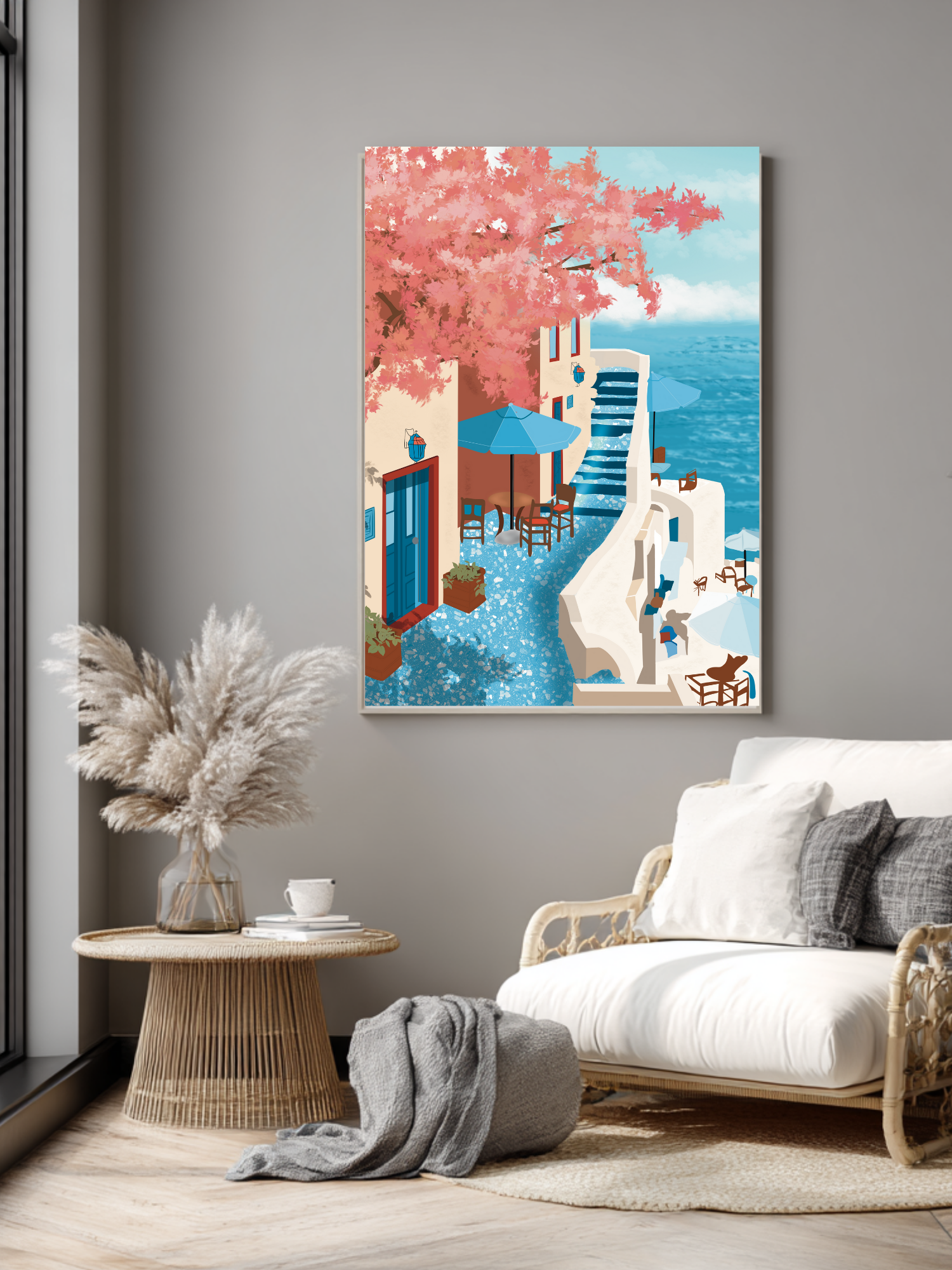 Spring Santorini interior poster