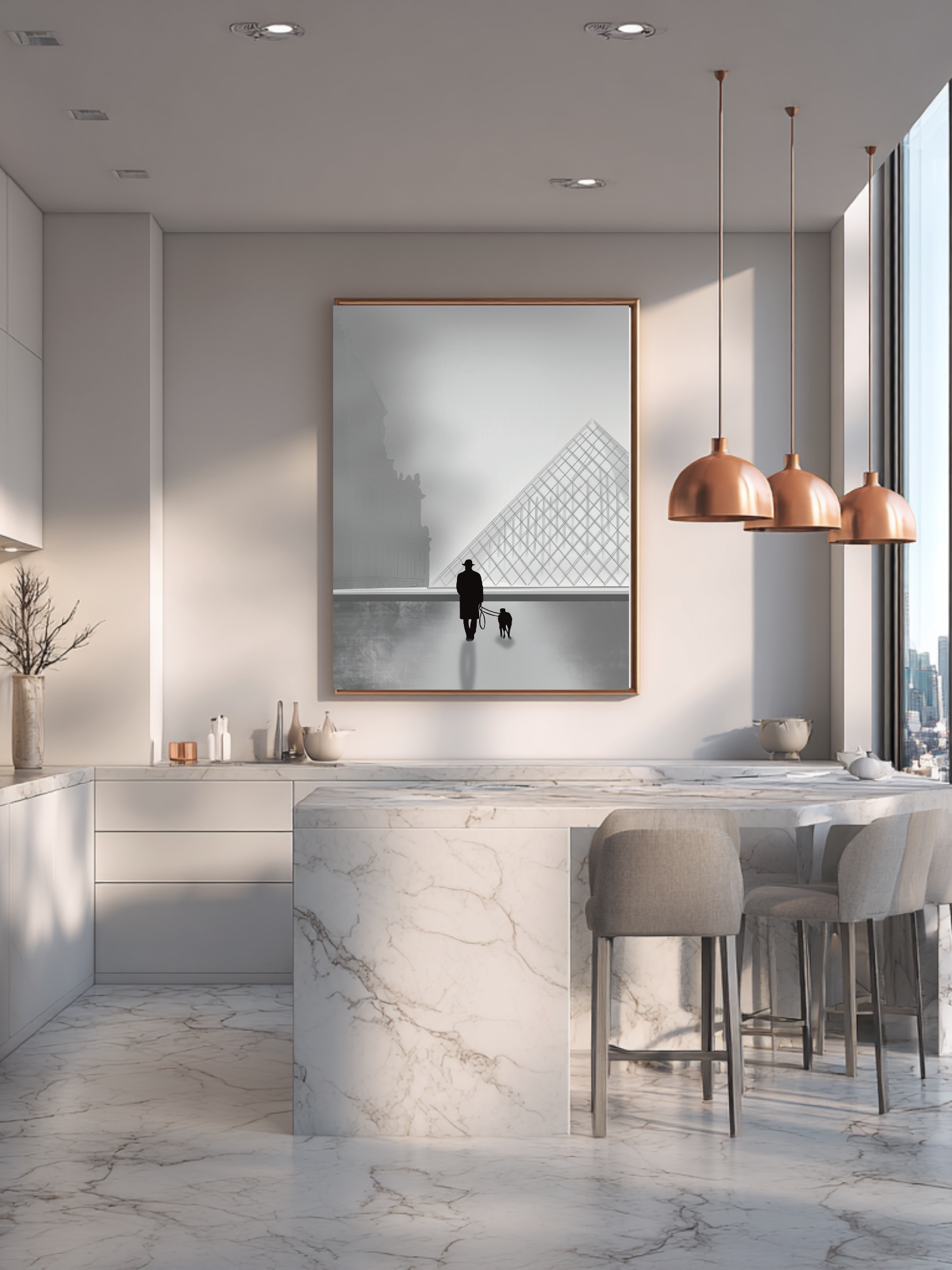 Walking the dog Paris interior poster