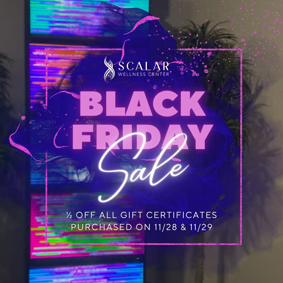 This Black Friday, share the gift of calm. 🍂 

Bring a friend to Scalar Wellness Center in Idaho Falls and you&rsquo;ll both get 50% off gift certificates 
&mdash; the perfect way to treat yourselves or give the gift of wellness.

Who would you brin