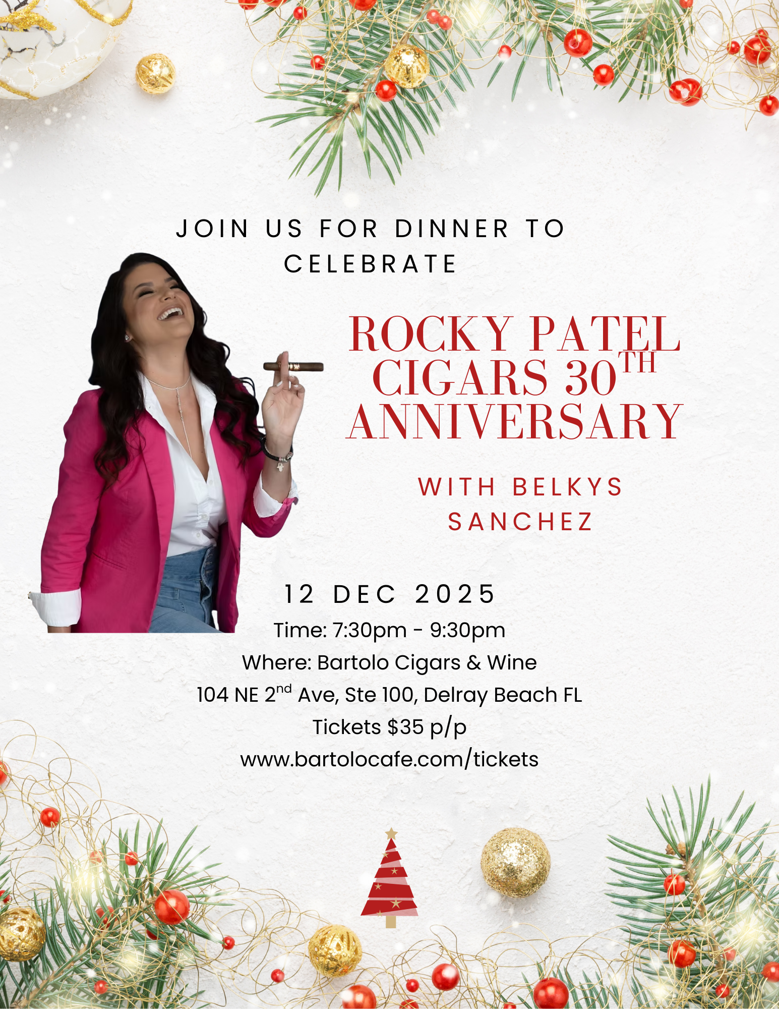 Rocky Patel Cigars 30th Anniversary with Belkys Sanchez 12 December 2025