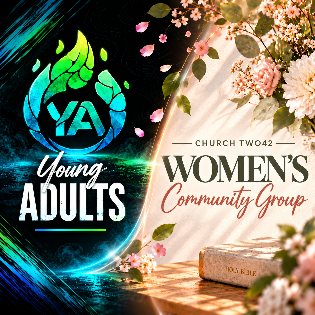 Young ADULT Gathering (off campus); WOMEN’S COMMUNITY GROUP